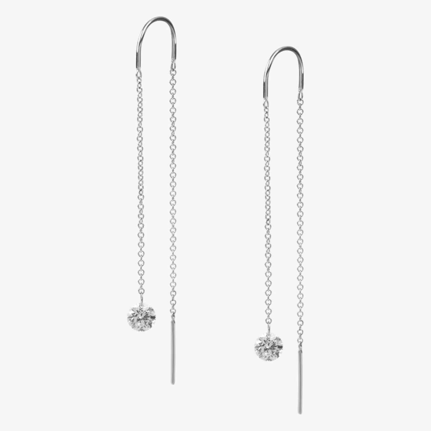 The Alkemistry Aria - 18Ct Gold, 0.23Ct Drilled Diamond Threader Earrings (Pair) Sale