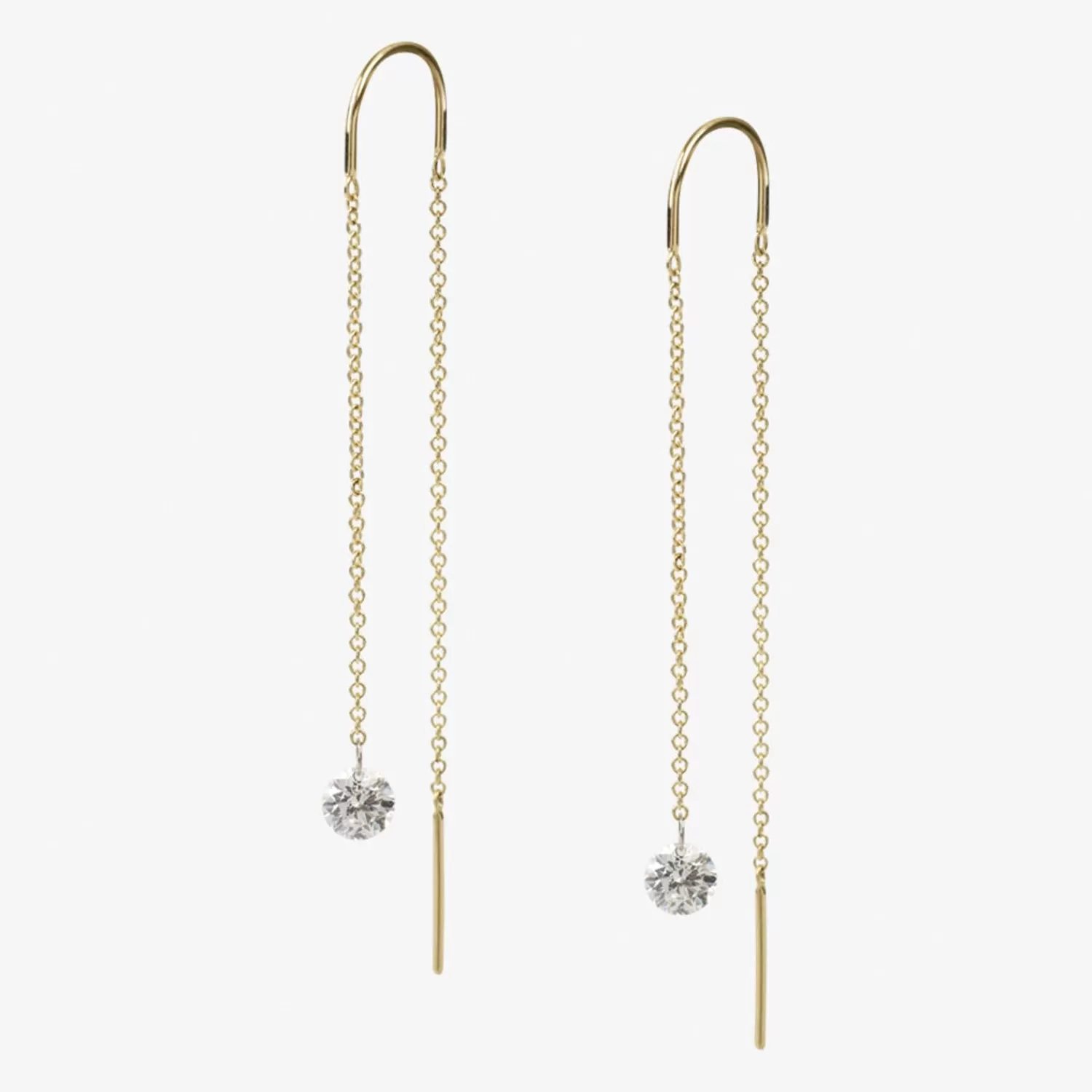 The Alkemistry Aria - 18Ct Gold, 0.23Ct Drilled Diamond Threader Earrings (Pair) Shop