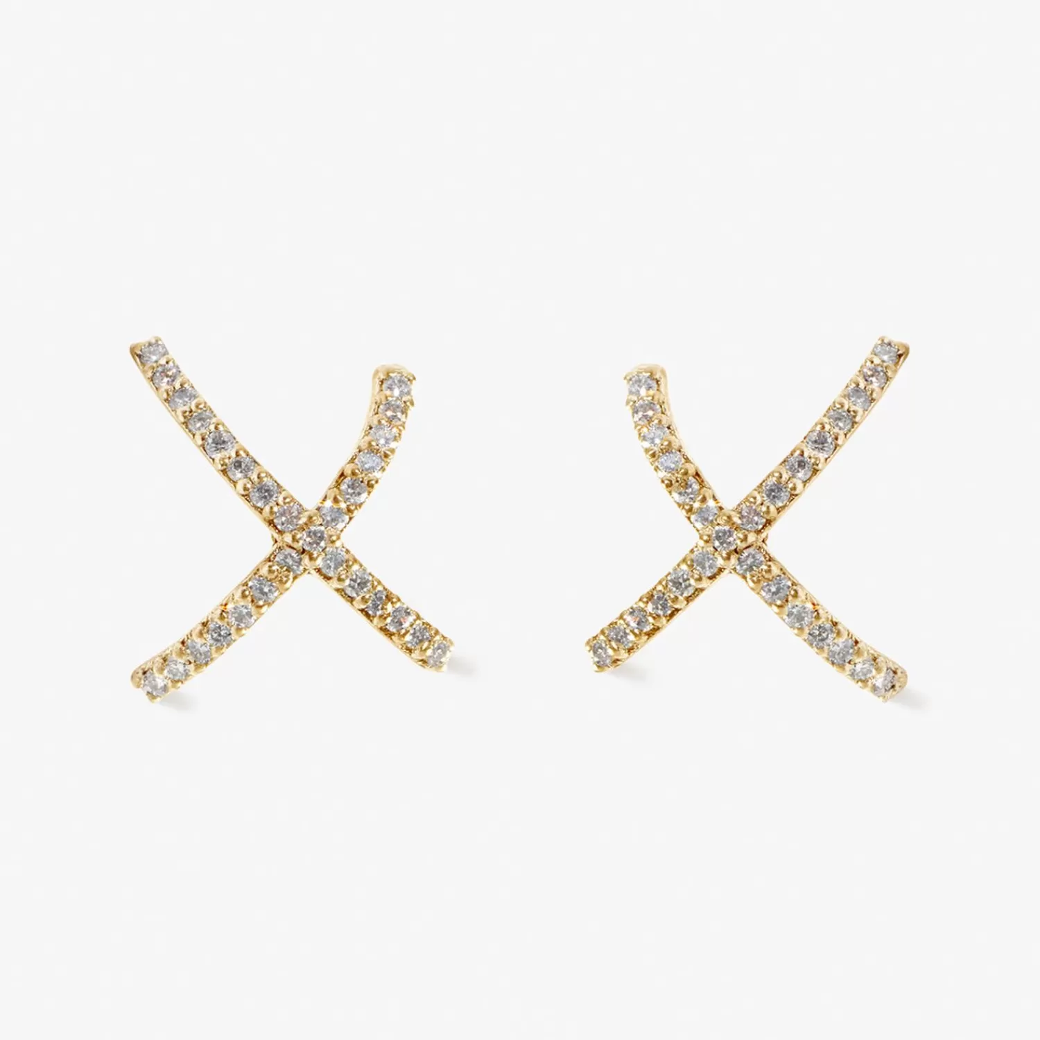 The Alkemistry Aria - 18Ct Gold, Pave Diamond Crossover Earrings (Pair) Discount