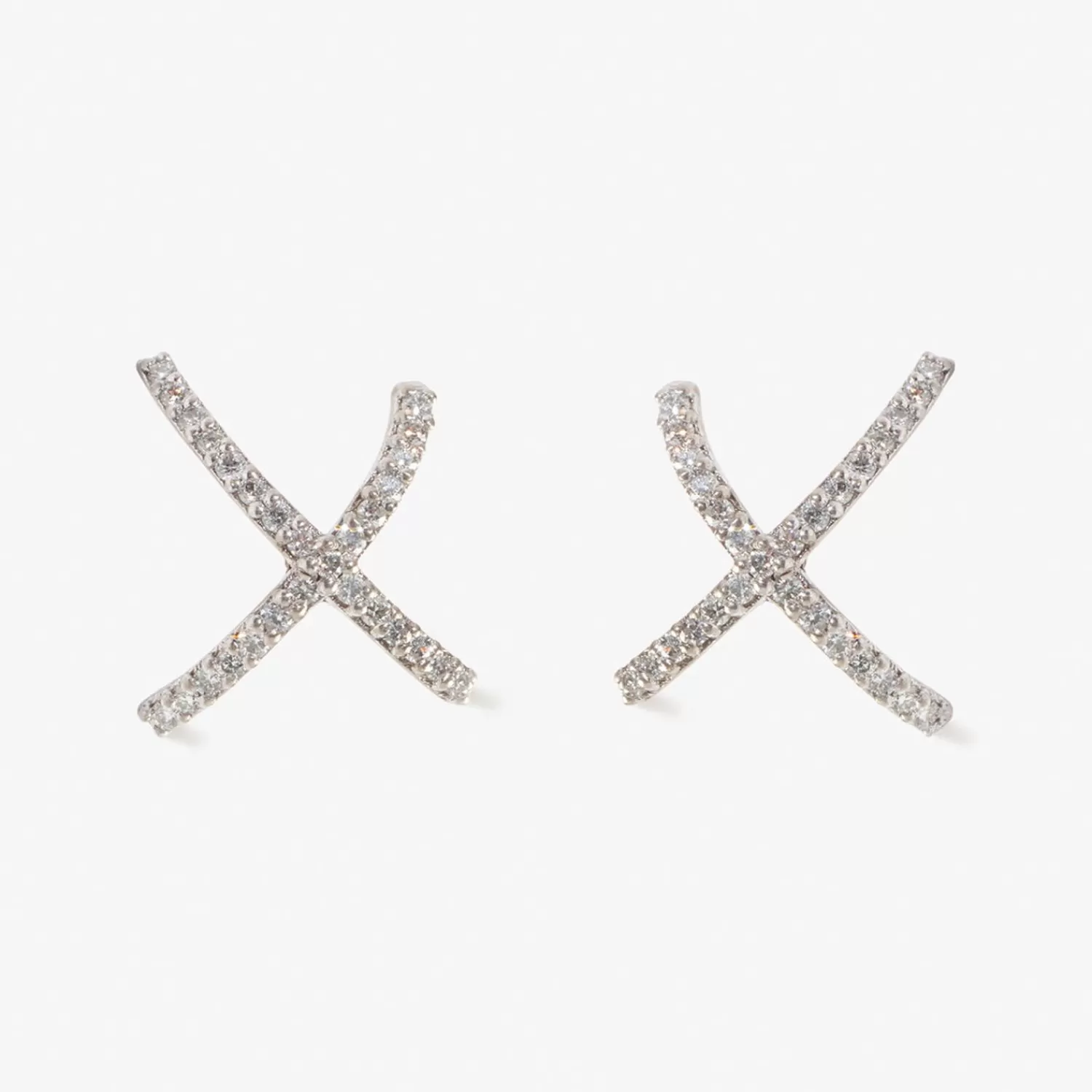 The Alkemistry Aria - 18Ct Gold, Pave Diamond Crossover Earrings (Pair) Best