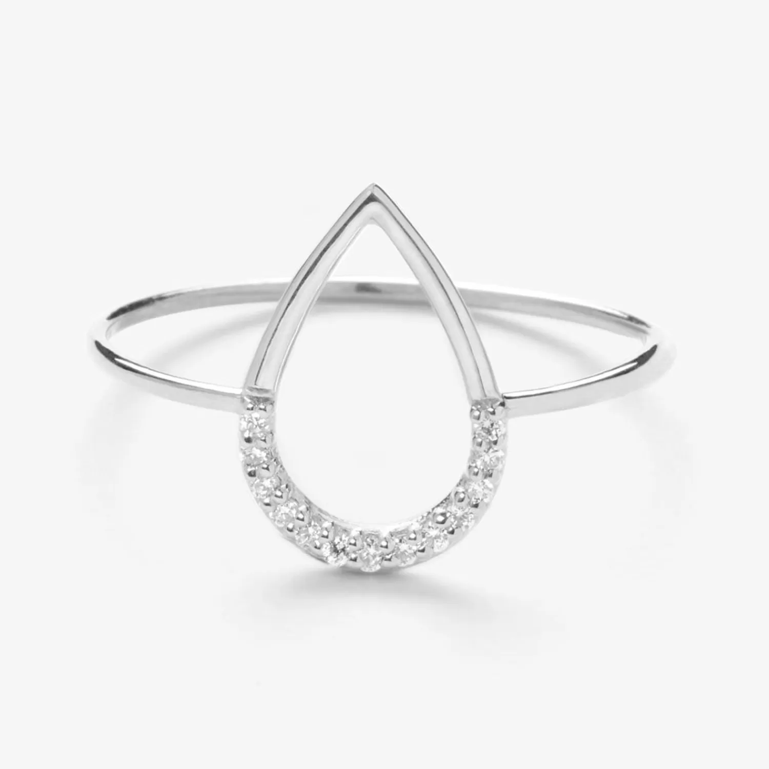 The Alkemistry Aria - 18Ct Gold, Pave Diamond Pear Ring Online