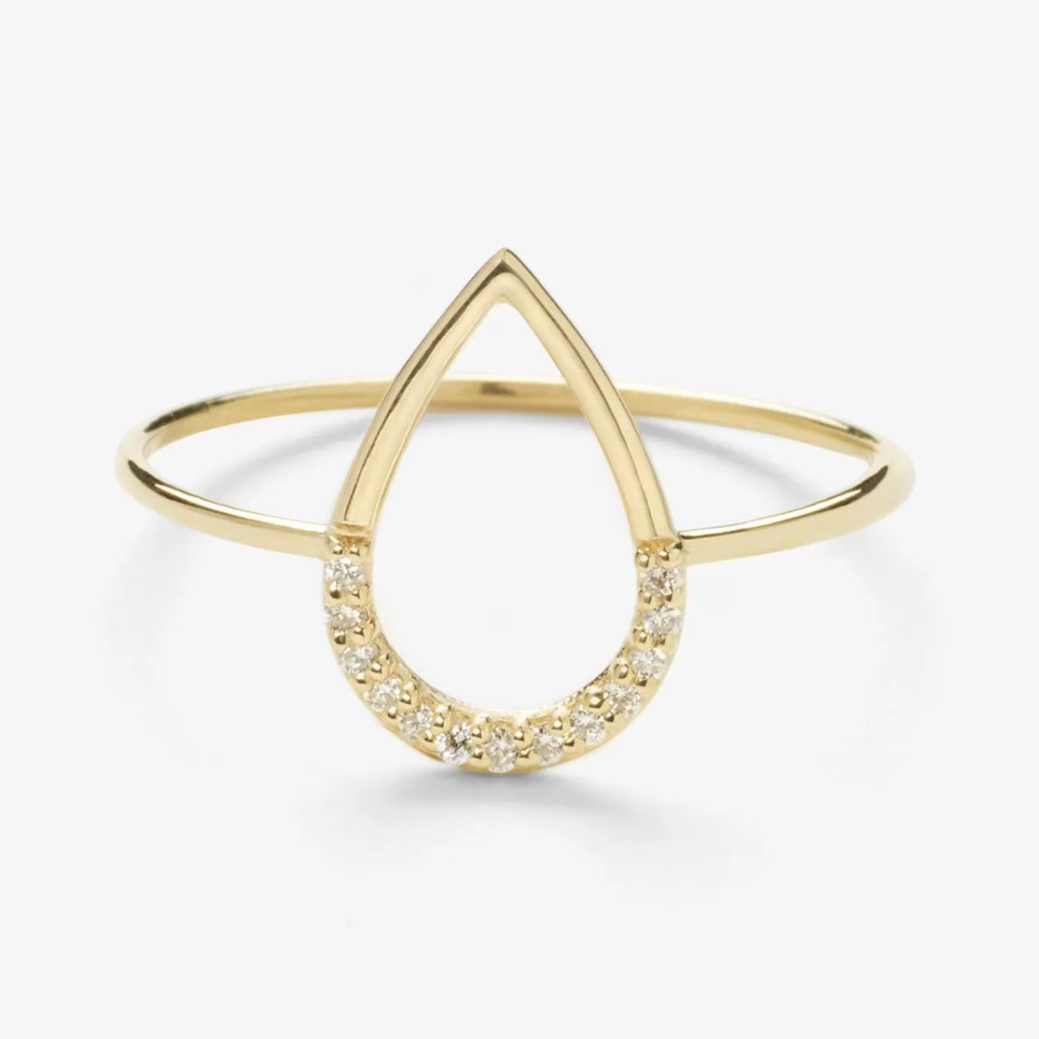 The Alkemistry Aria - 18Ct Gold, Pave Diamond Pear Ring Clearance