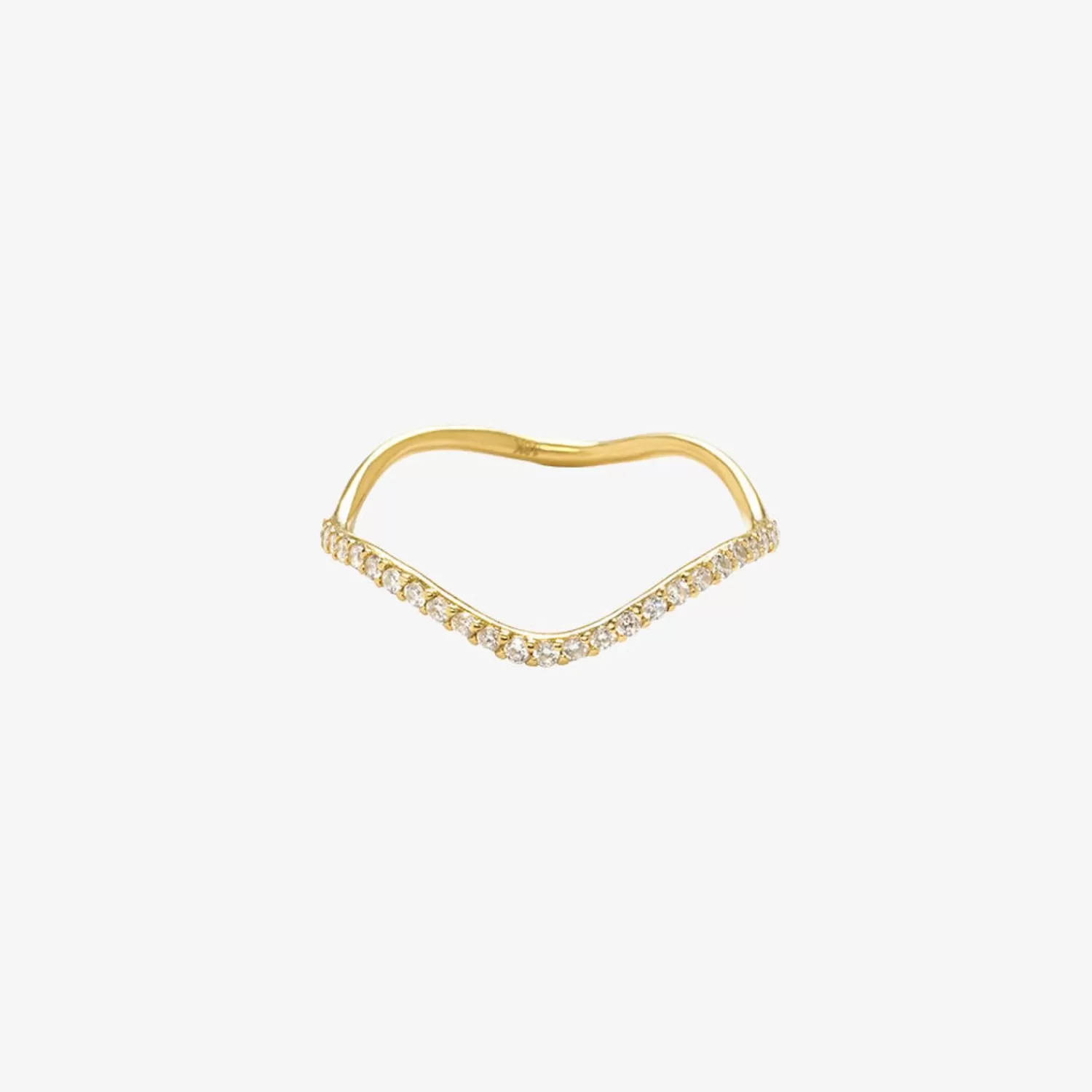 The Alkemistry Aria - 18Ct Gold, Pave Diamond Wave Eternity Ring Clearance