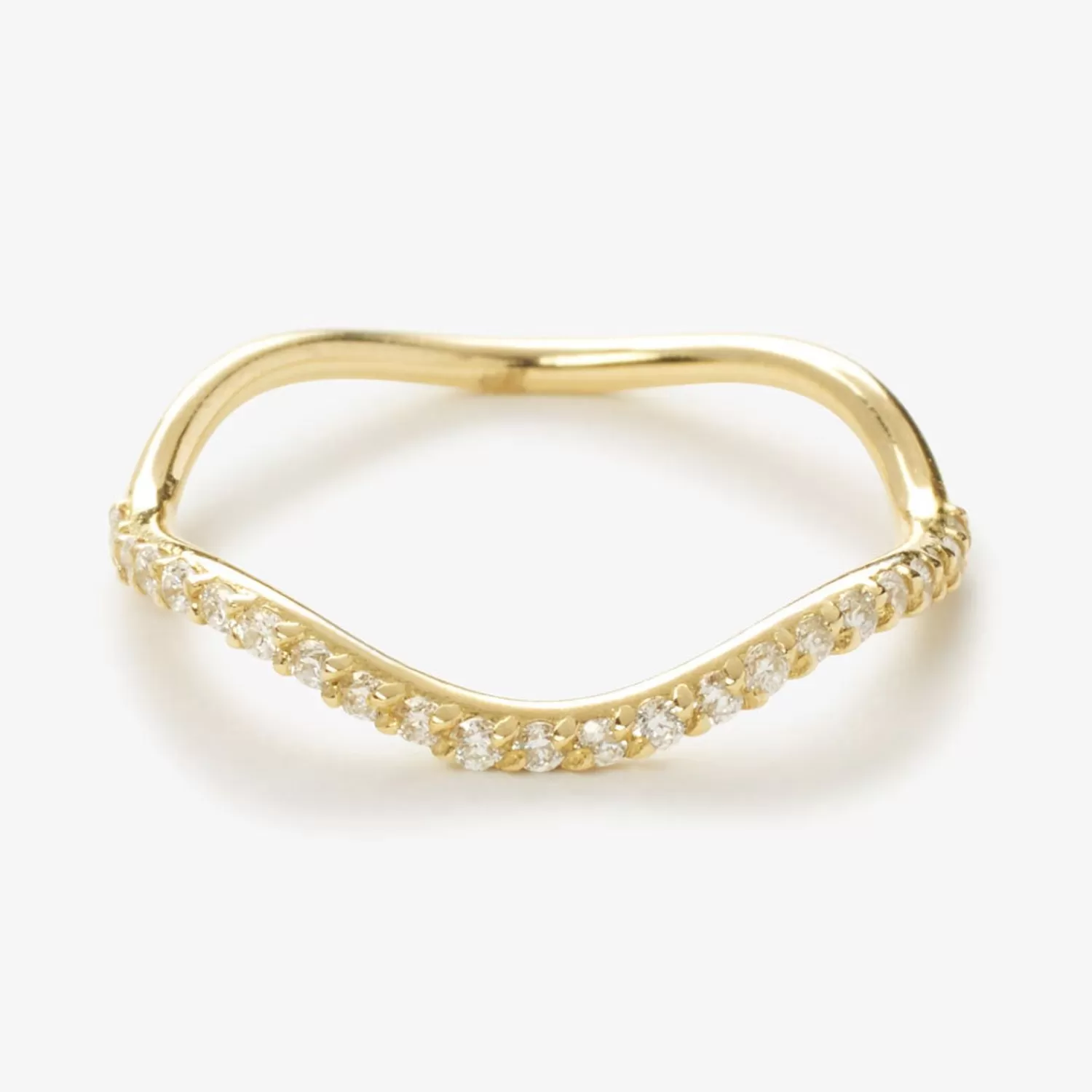 The Alkemistry Aria - 18Ct Gold, Pave Diamond Wave Pinky Ring Online