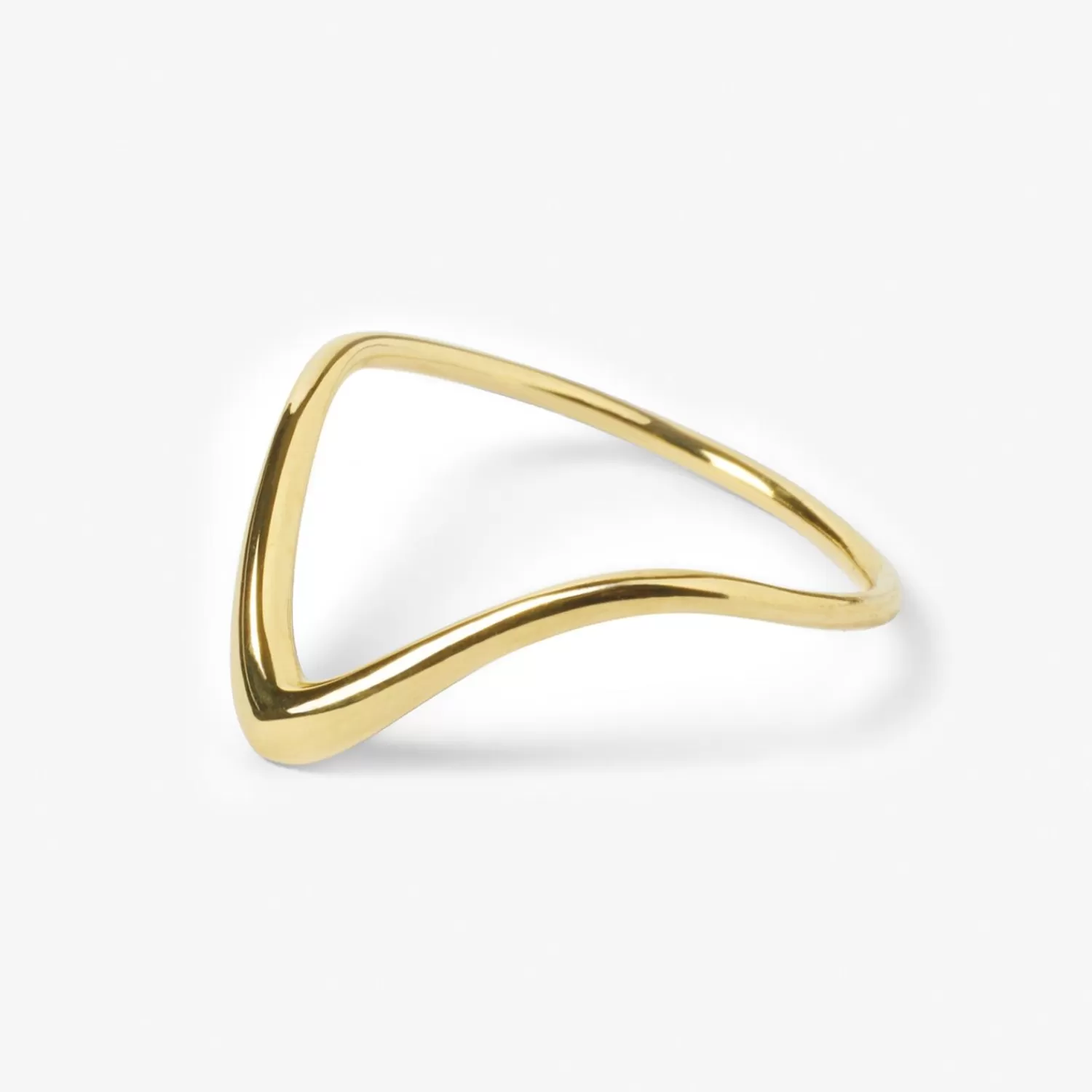 The Alkemistry Aria - 18Ct Gold, Plain Large Wave Pinky Ring New