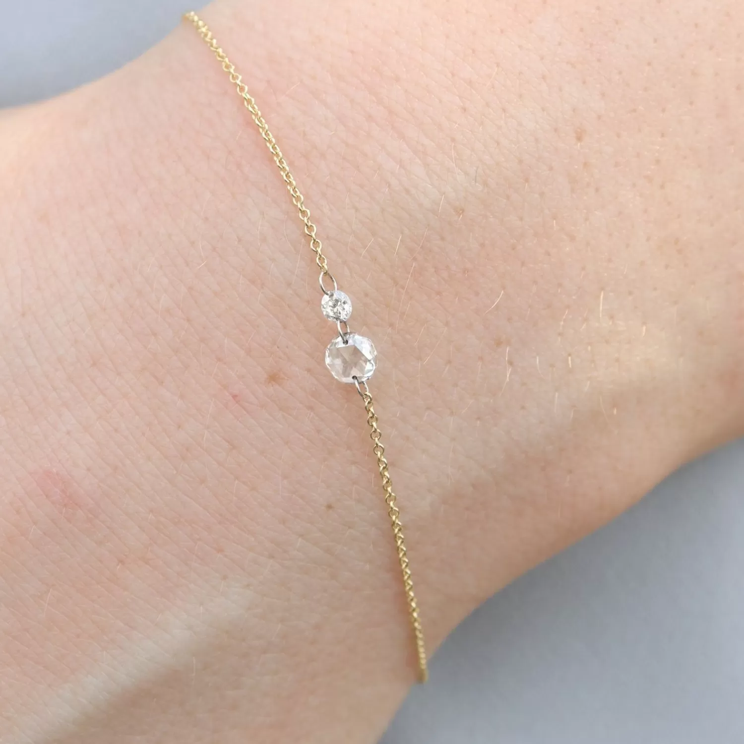 The Alkemistry Aria - 18Ct Gold, Rose & Brilliant Cut Double Diamond Bracelet Flash Sale