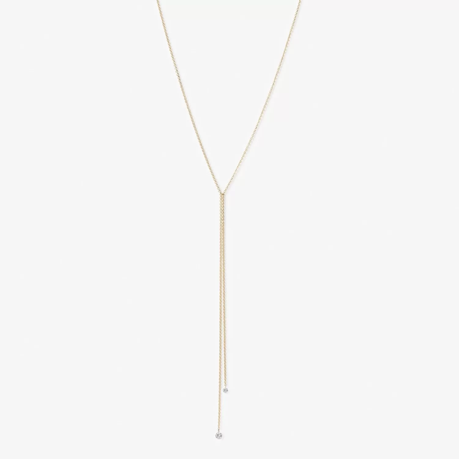 The Alkemistry Aria - 18Ct Gold, Two Drilled Diamond Lariat Necklace Discount