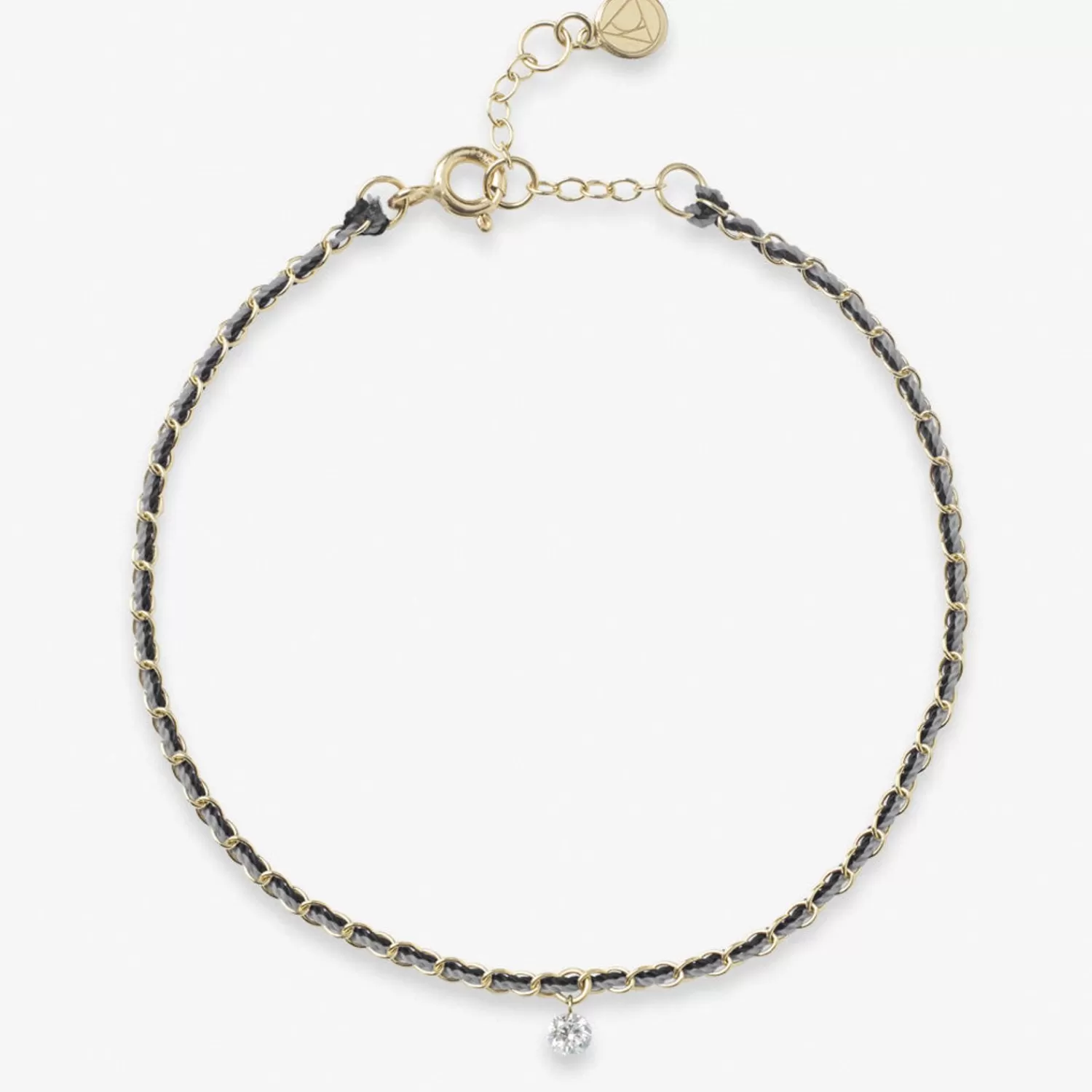 The Alkemistry Auric - 18Ct Gold, Black & White Woven Chain Diamond Bracelet Shop