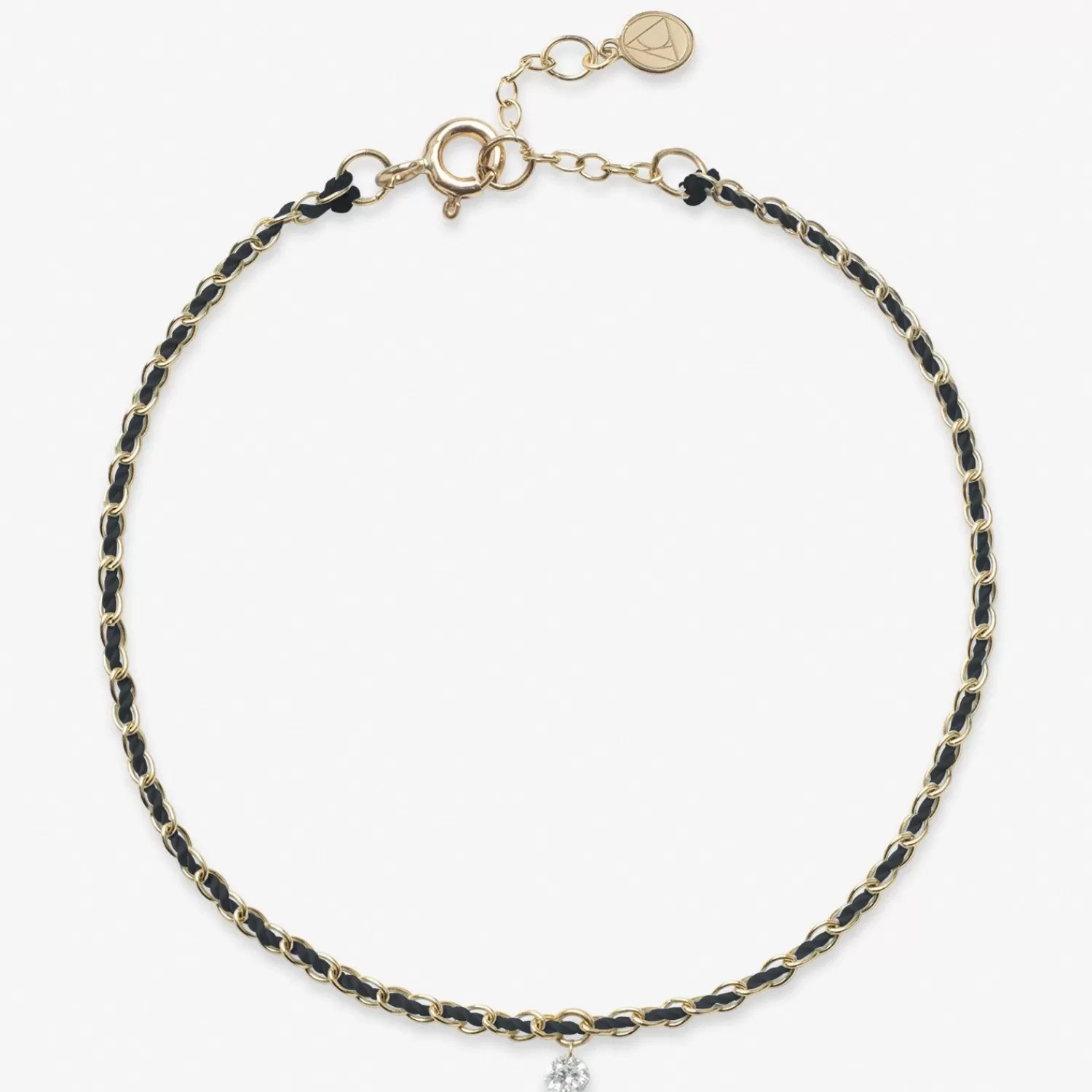 The Alkemistry Auric - 18Ct Gold, Black Woven Chain Diamond Bracelet Discount