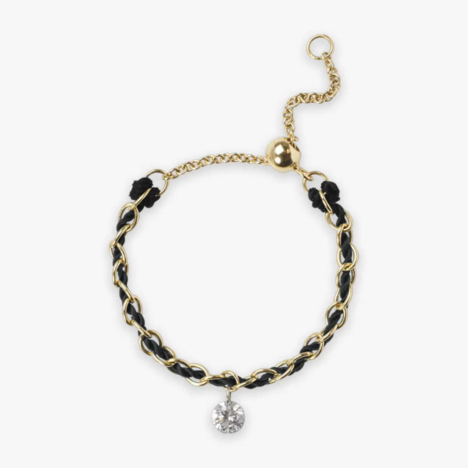 The Alkemistry Auric - 18Ct Gold, Black Woven Chain Diamond Ring Clearance