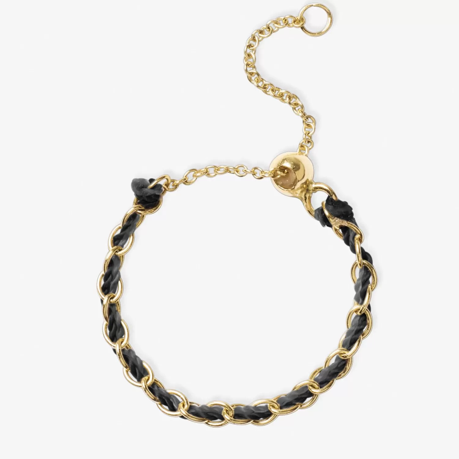 The Alkemistry Auric - 18Ct Gold, Black Woven Chain Ring Fashion