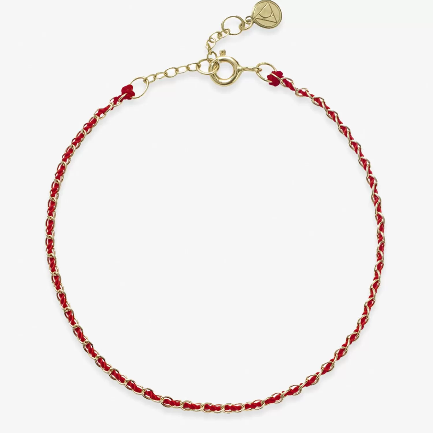 The Alkemistry Auric - 18Ct Gold, 'Empowerment' Red Woven Chain Bracelet Clearance