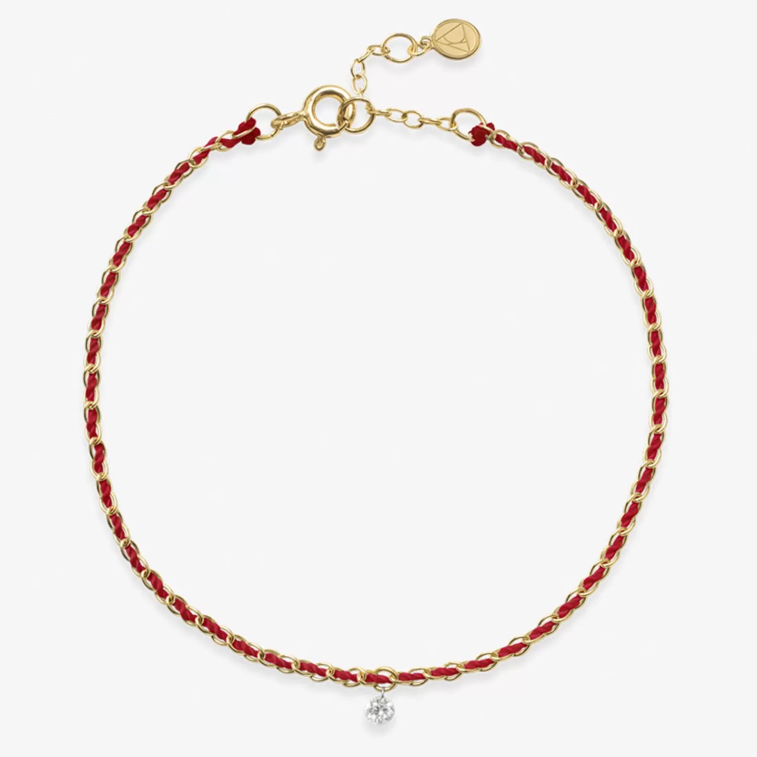 The Alkemistry Auric - 18Ct Gold, 'Empowerment' Red Woven Chain Diamond Bracelet Sale