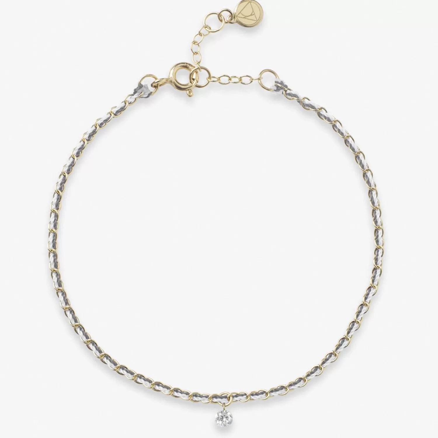 The Alkemistry Auric - 18Ct Gold, Grey & White Woven Chain Diamond Bracelet Cheap