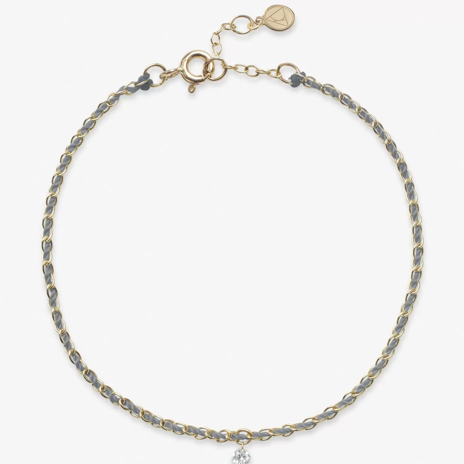 The Alkemistry Auric - 18Ct Gold, Grey Woven Chain Diamond Bracelet Outlet