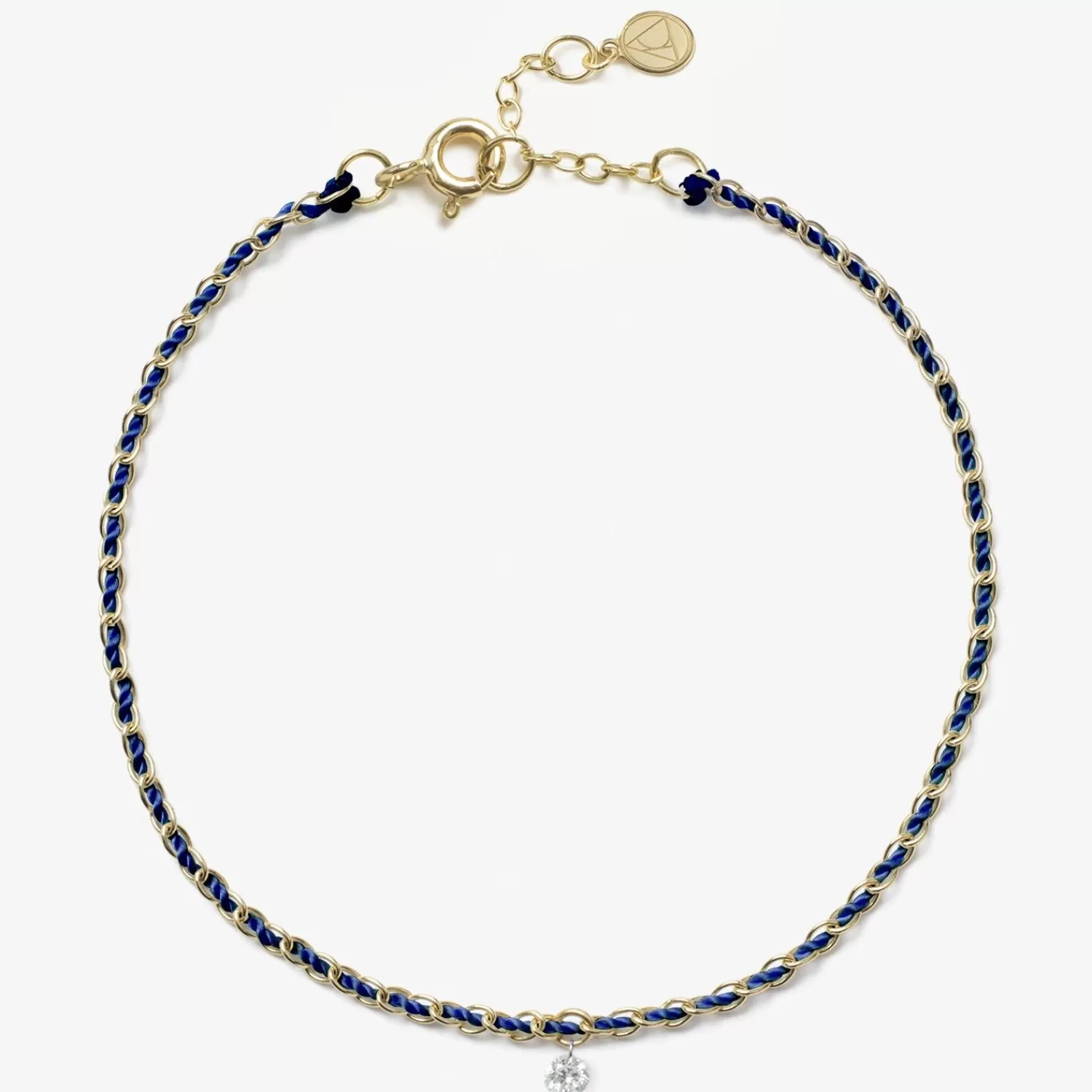 The Alkemistry Auric - 18Ct Gold, 'Intuition' Navy Woven Chain Diamond Bracelet Best