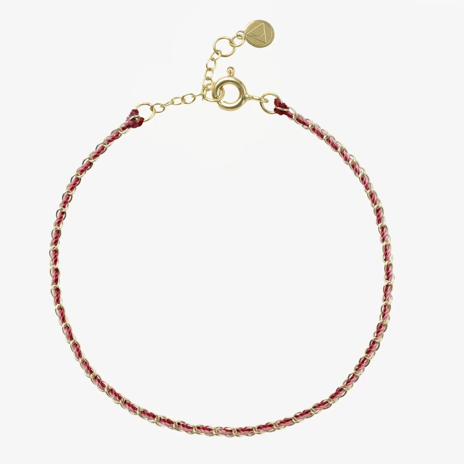 The Alkemistry Auric - 18Ct Gold, 'Love' Pink & Garnet Woven Chain Bracelet Flash Sale