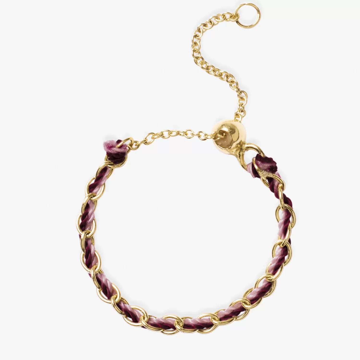 The Alkemistry Auric - 18Ct Gold, 'Love' Pink & Garnet Woven Chain Ring Flash Sale