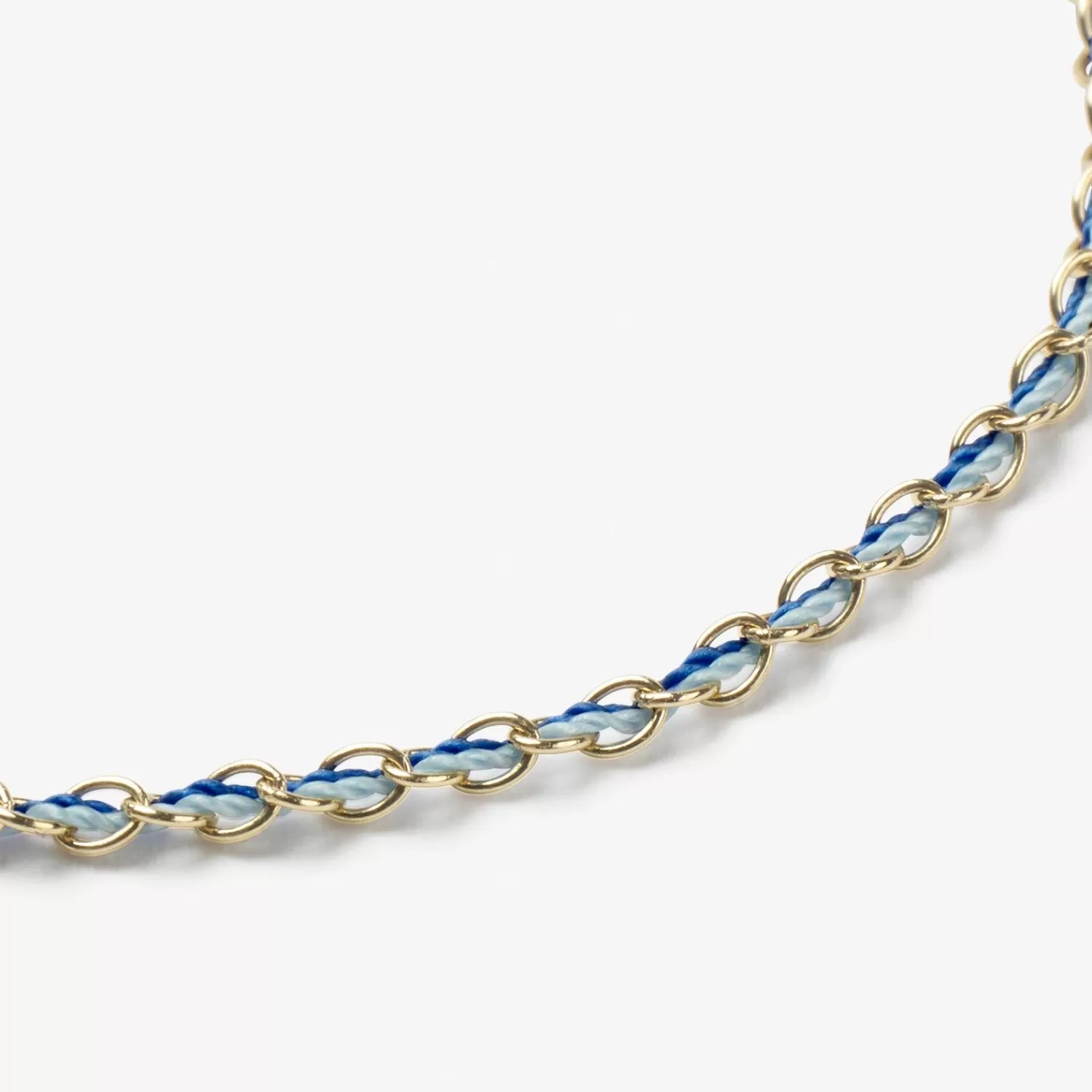 The Alkemistry Auric - 18Ct Gold, 'Nurture' Blue & Turquoise Woven Chain Necklace Store