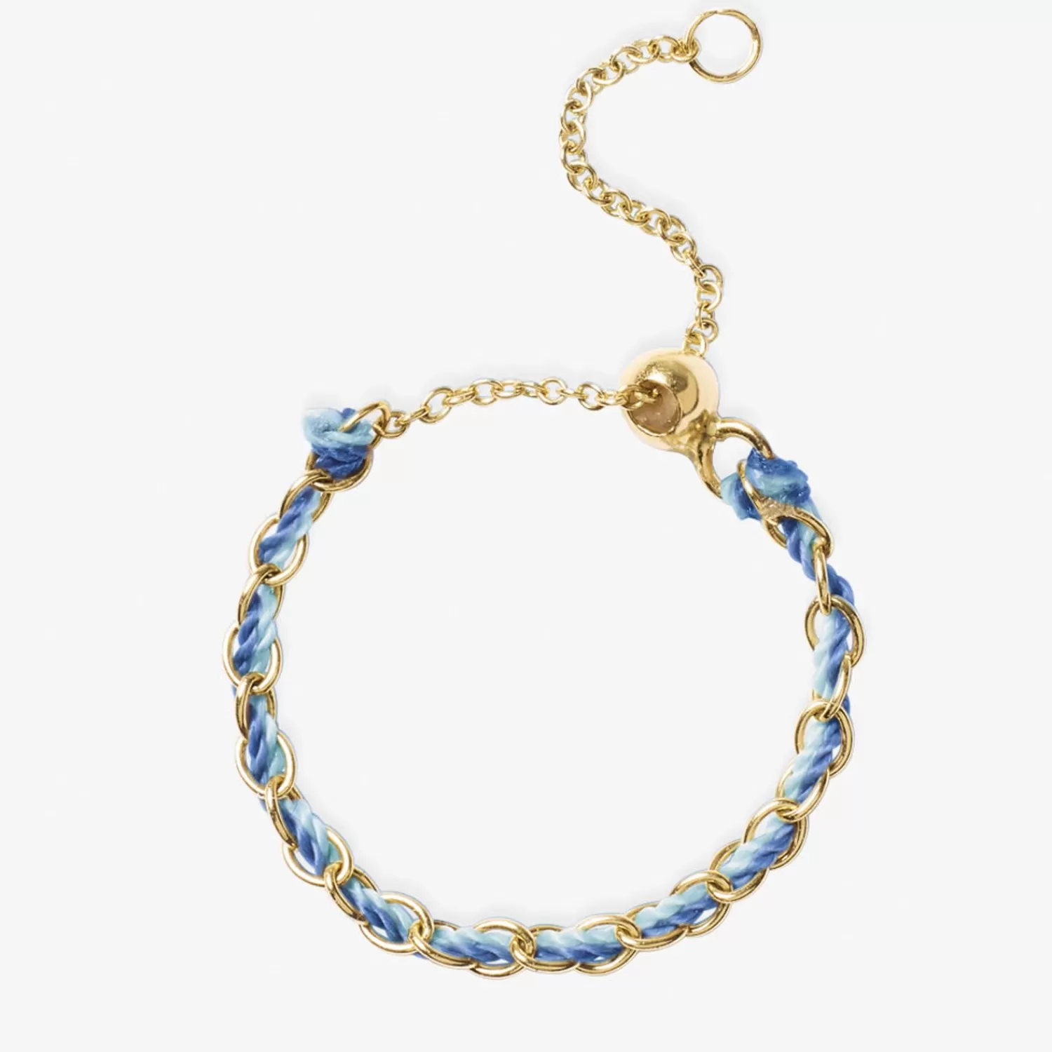 The Alkemistry Auric - 18Ct Gold, 'Nurture' Blue & Turquoise Woven Chain Ring Cheap