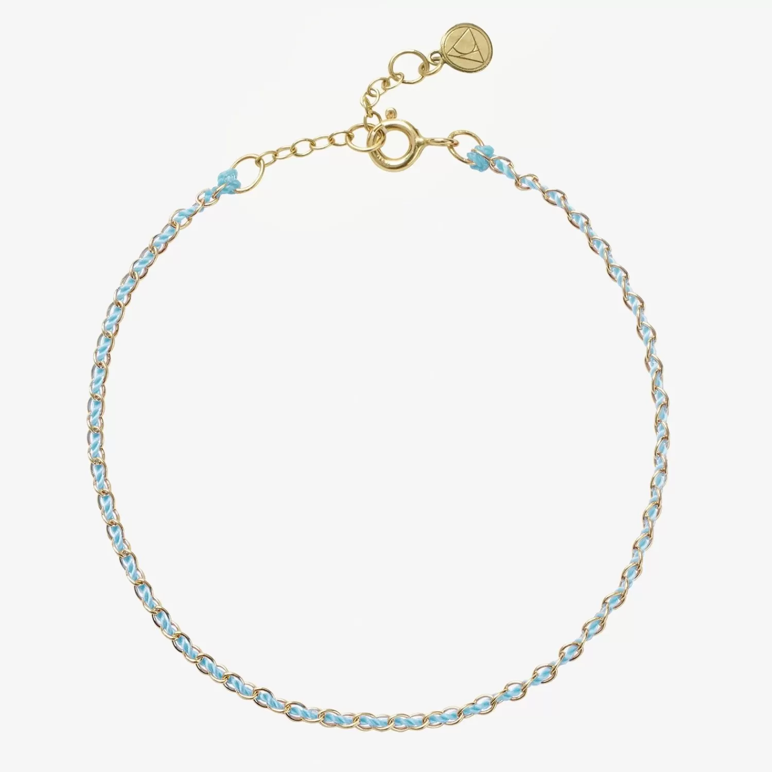 The Alkemistry Auric - 18Ct Gold, 'Peace' Turquoise Woven Chain Anklet Cheap