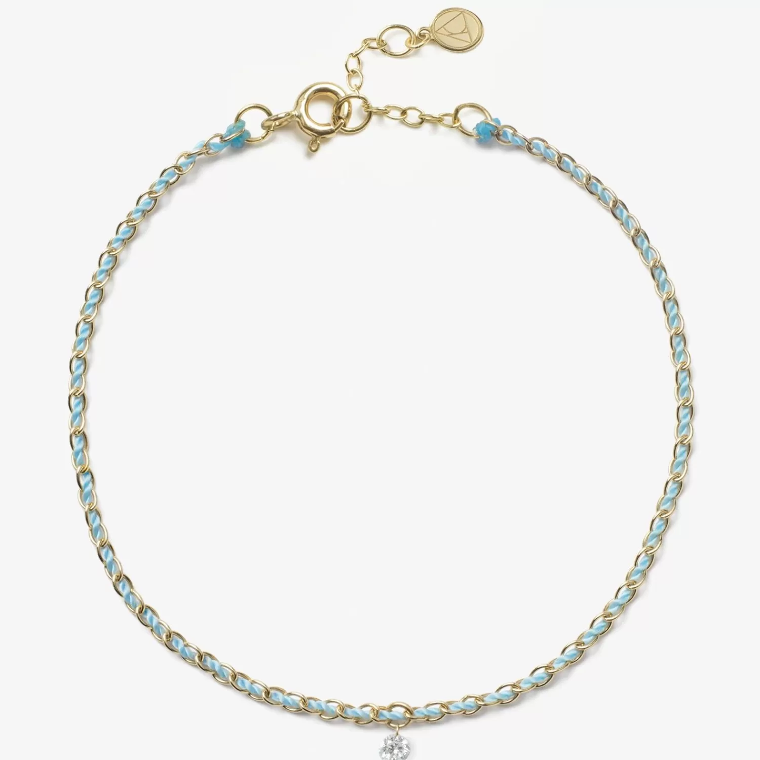 The Alkemistry Auric - 18Ct Gold, 'Peace' Turquoise Woven Chain Diamond Bracelet Online