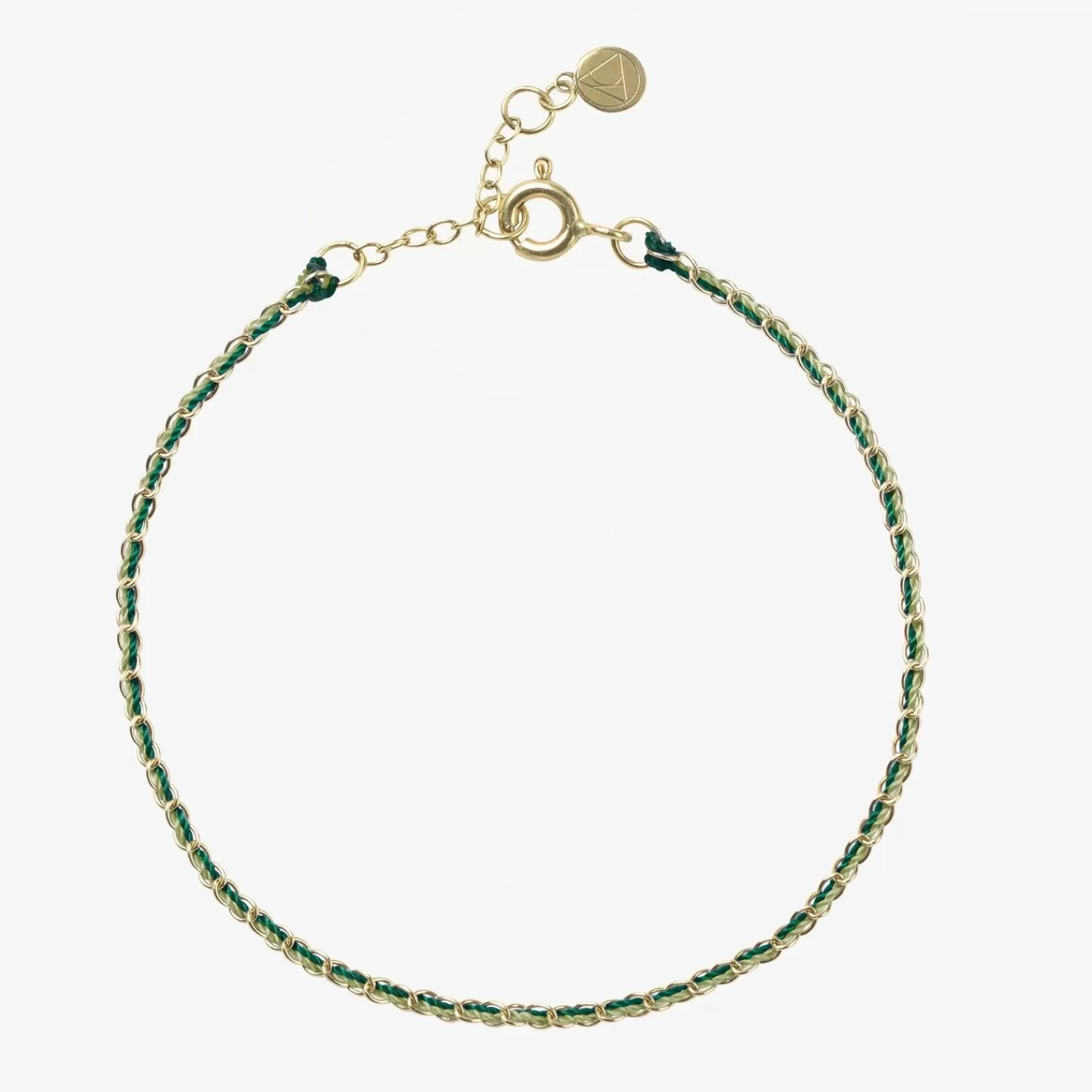 The Alkemistry Auric - 18Ct Gold, 'Prosperity' Green & Jade Woven Chain Anklet Cheap