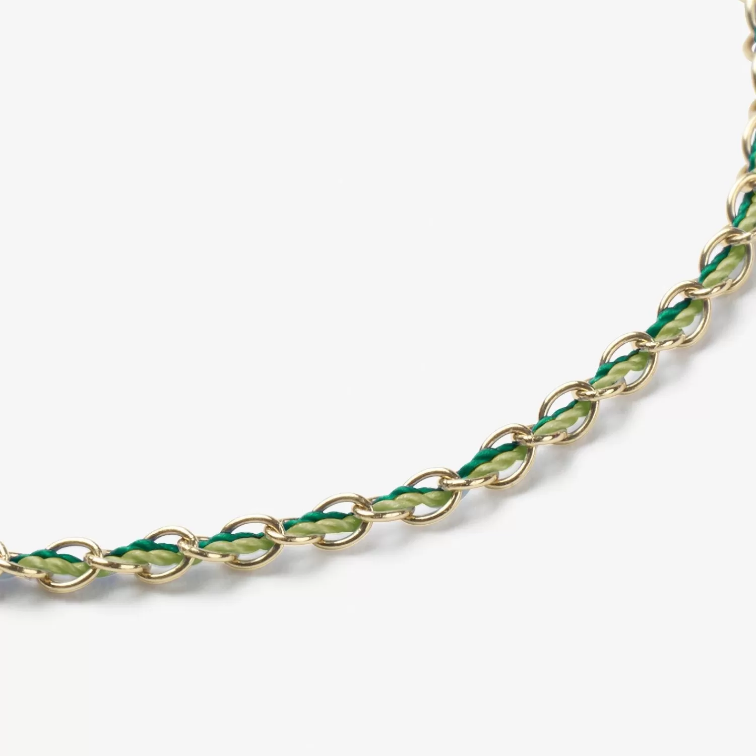 The Alkemistry Auric - 18Ct Gold, 'Prosperity' Green & Jade Woven Chain Anklet Cheap