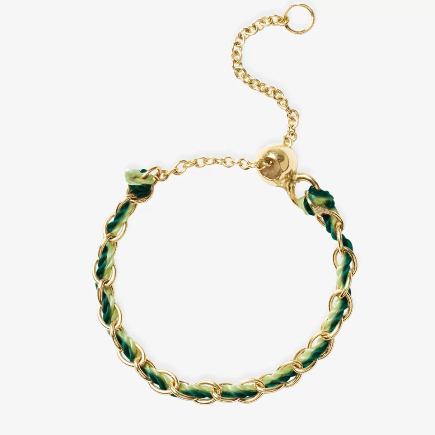 The Alkemistry Auric - 18Ct Gold, 'Prosperity' Green & Jade Woven Chain Ring Flash Sale