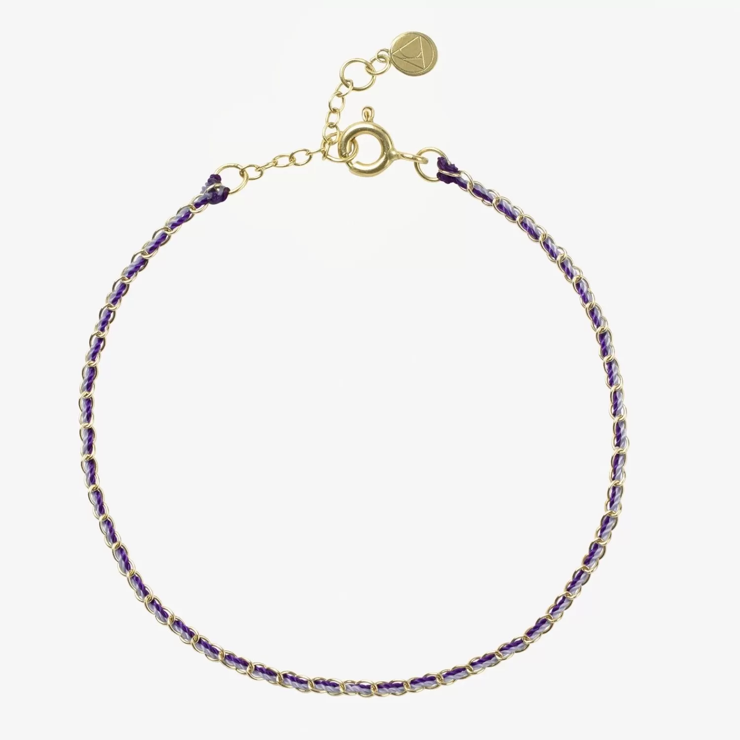 The Alkemistry Auric - 18Ct Gold, 'Wisdom' Purple & Lilac Woven Chain Anklet Best Sale