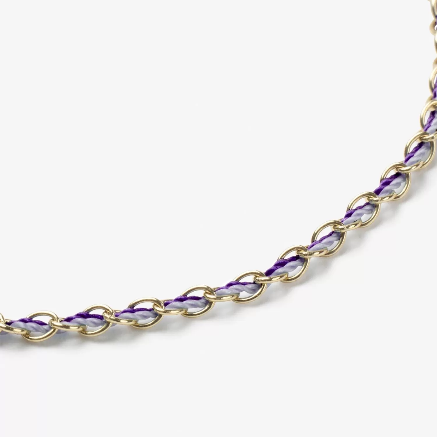 The Alkemistry Auric - 18Ct Gold, 'Wisdom' Purple & Lilac Woven Chain Anklet Best Sale