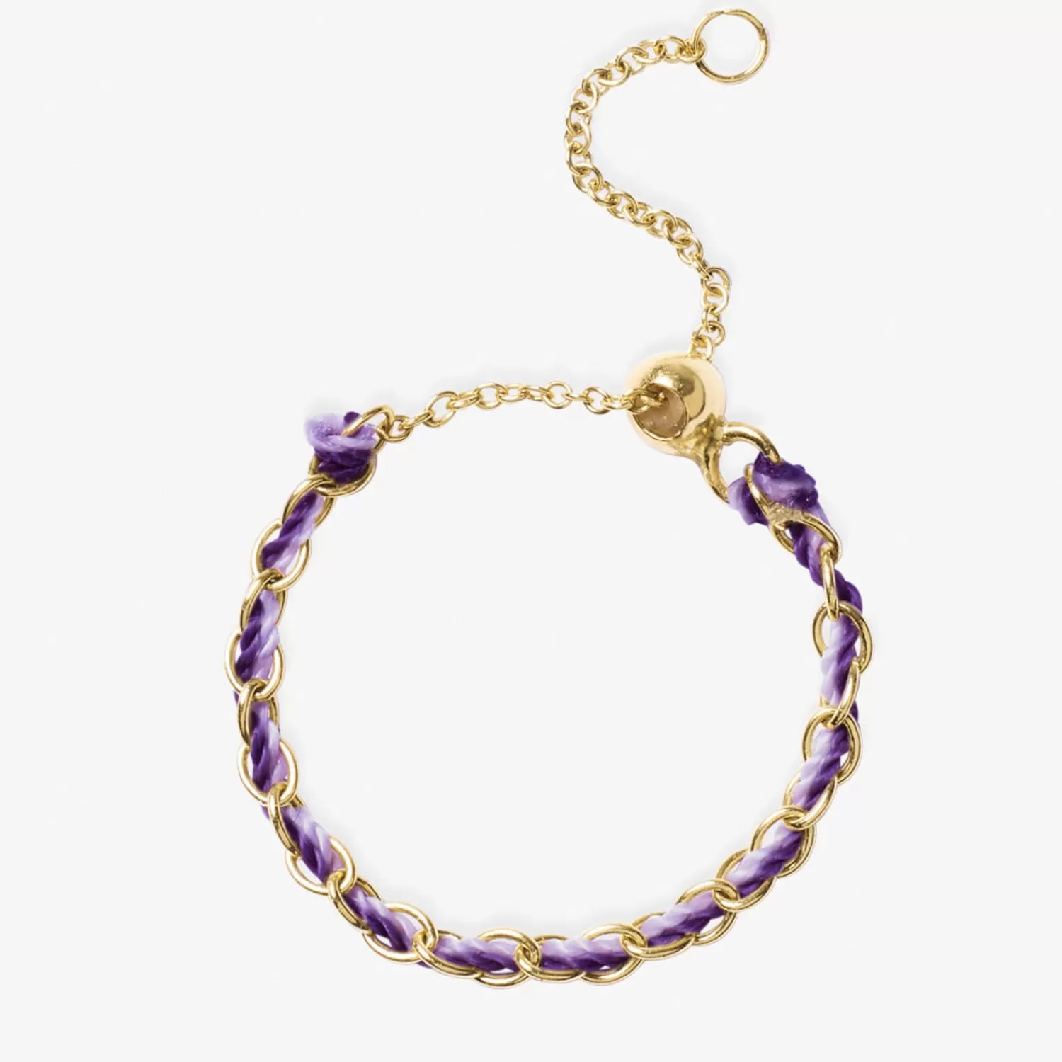 The Alkemistry Auric - 18Ct Gold, 'Wisdom' Purple & Lilac Woven Chain Ring Store