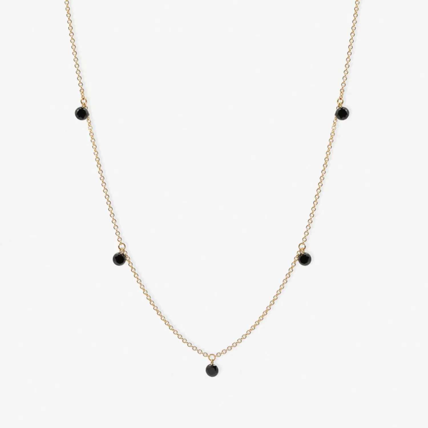 The Alkemistry Black Magic - 18Ct Gold, 5 Drilled Black Diamond Necklace Hot