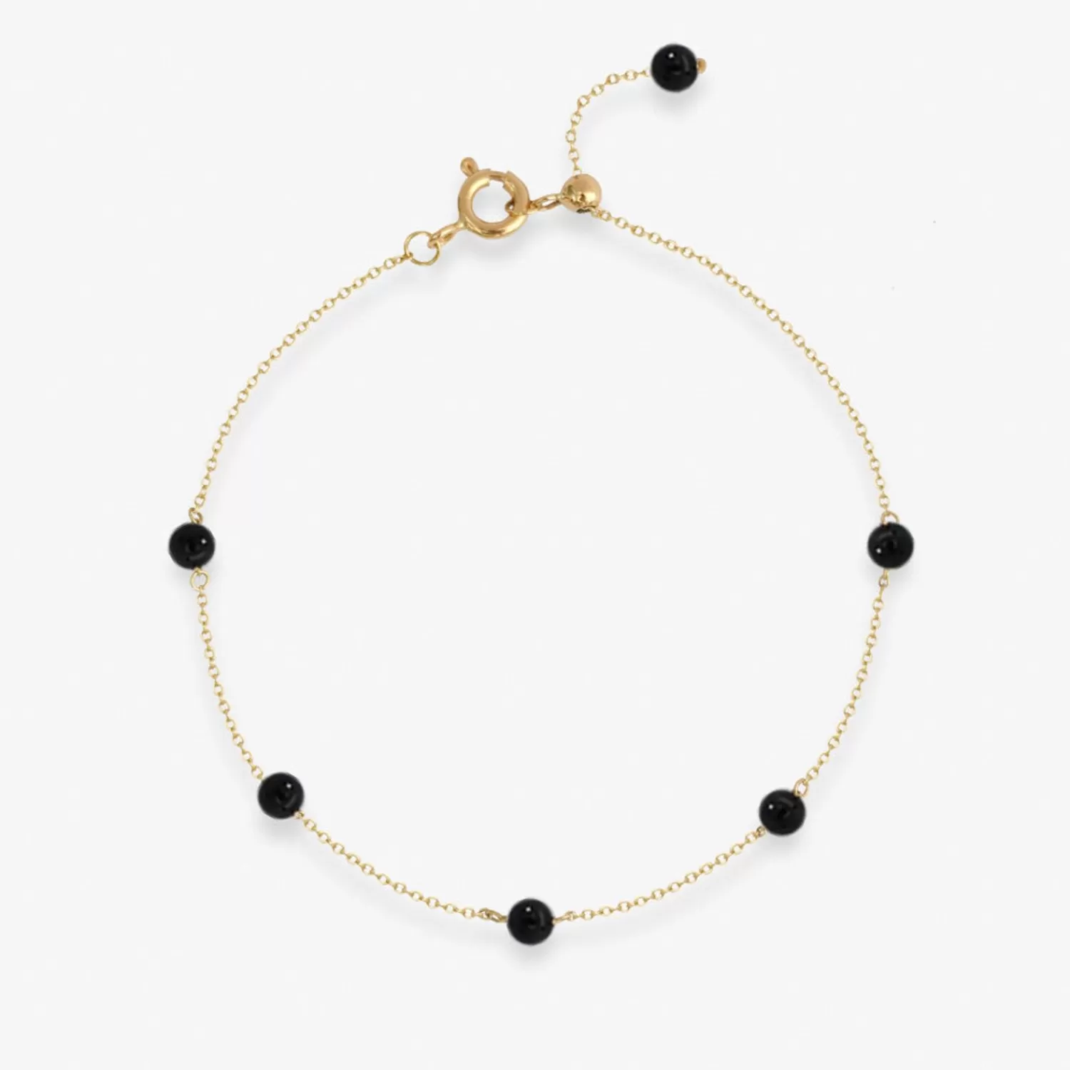 The Alkemistry Boba - 18Ct Gold, Black Onyx Bead And Chain Bracelet Discount