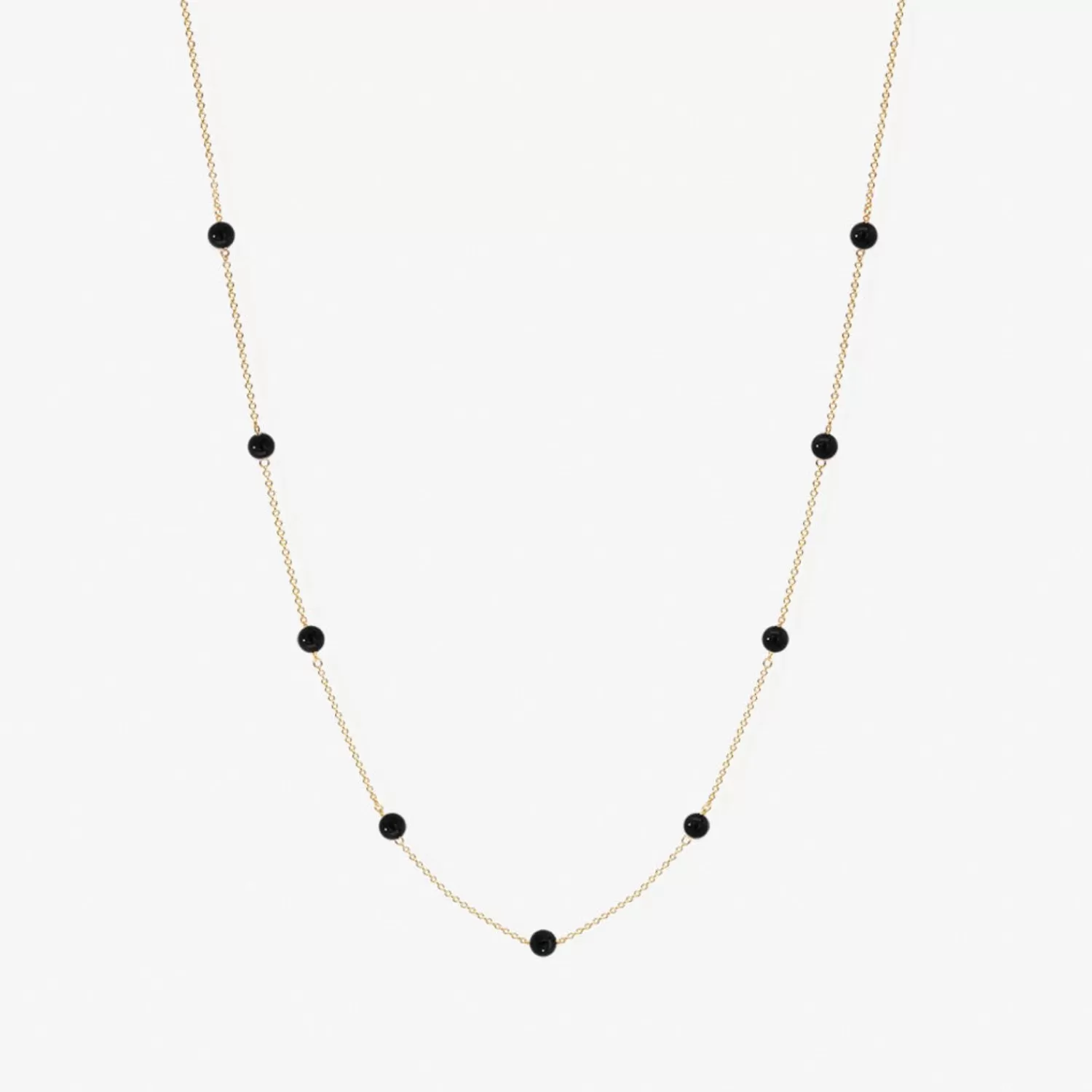 The Alkemistry Boba - 18Ct Gold, Black Onyx Bead And Chain Necklace New