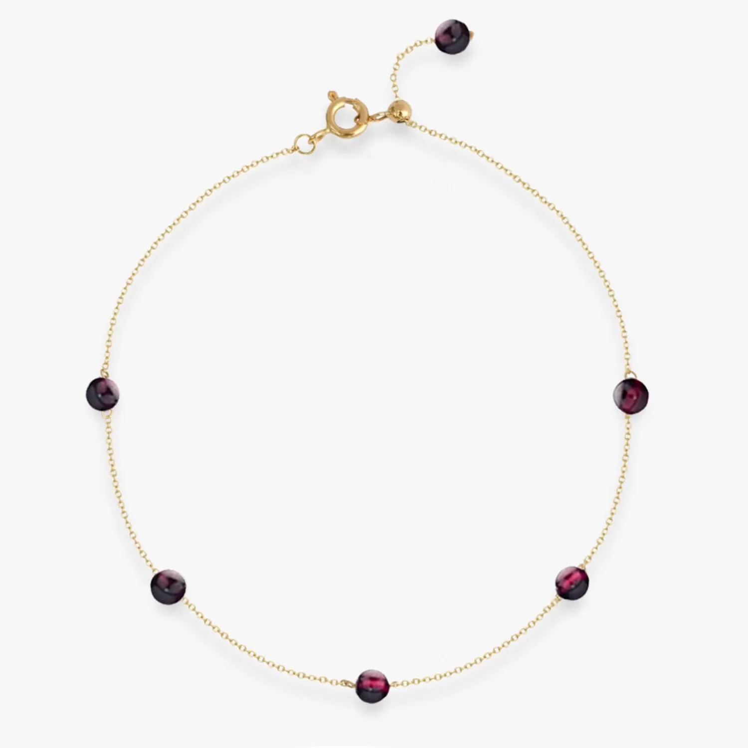 The Alkemistry Boba - 18Ct Gold, Garnet Bead And Chain Anklet Outlet