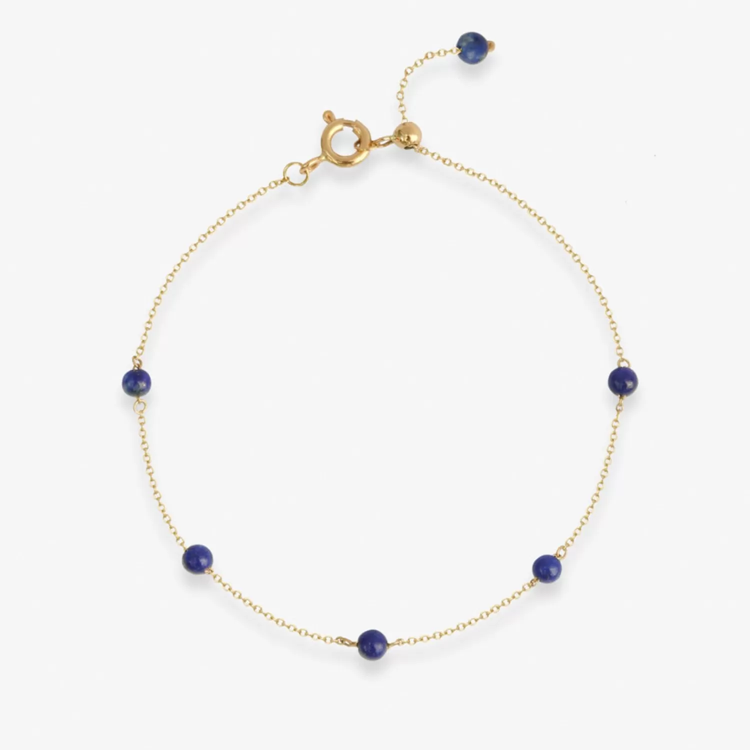 The Alkemistry Boba - 18Ct Gold, Lapis Bead And Chain Bracelet Clearance