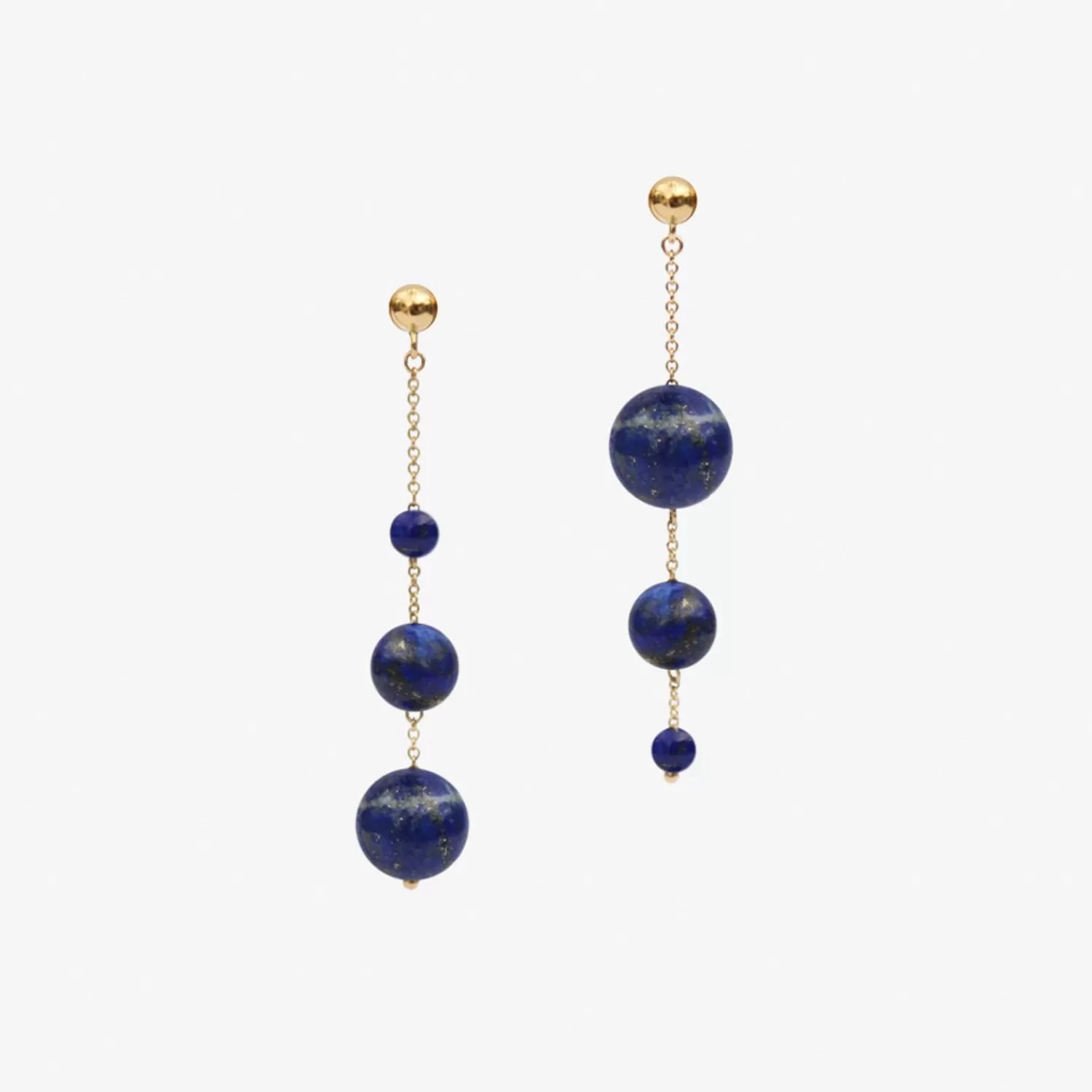 The Alkemistry Boba - 18Ct Gold, Lapis Bead Bubble Drop Earring (Pair) Cheap