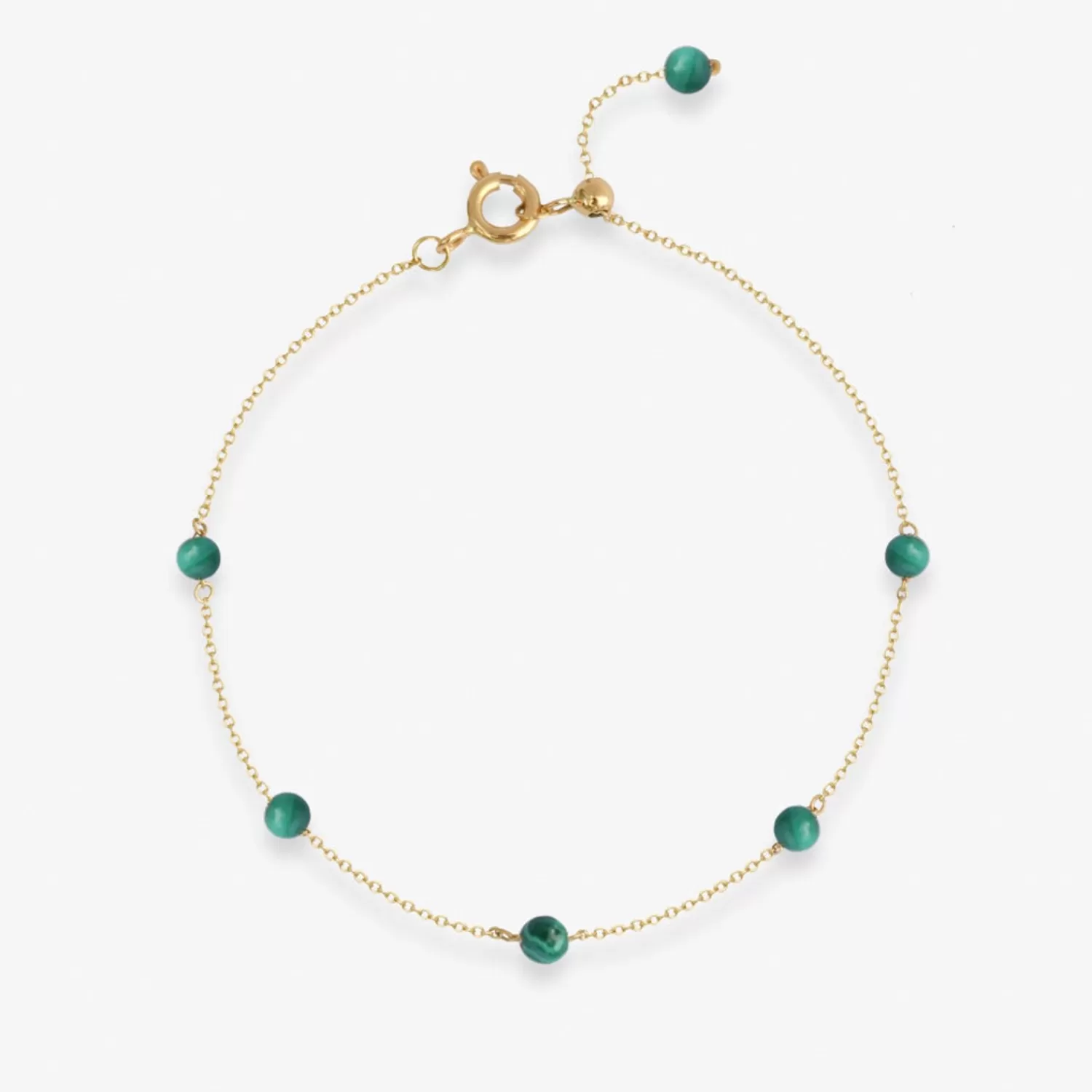 The Alkemistry Boba - 18Ct Gold, Malachite Bead And Chain Bracelet Sale