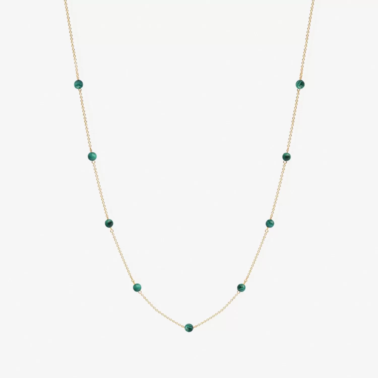 The Alkemistry Boba - 18Ct Gold, Malachite Bead And Chain Necklace New