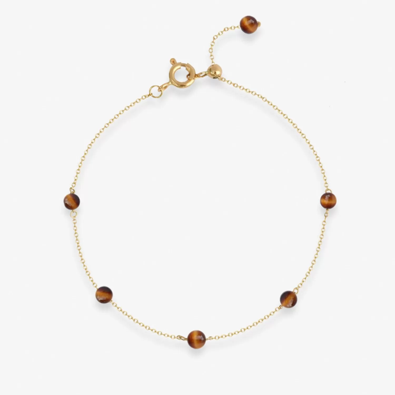 The Alkemistry Boba - 18Ct Gold, Tiger Eye Bead And Chain Bracelet Outlet