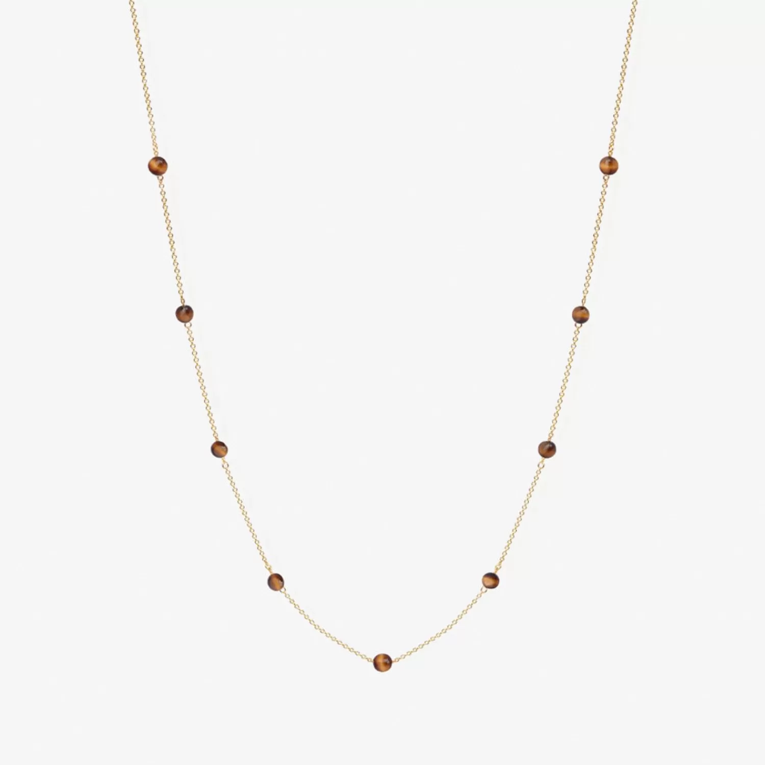 The Alkemistry Boba - 18Ct Gold, Tiger Eye Bead And Chain Necklace Best Sale