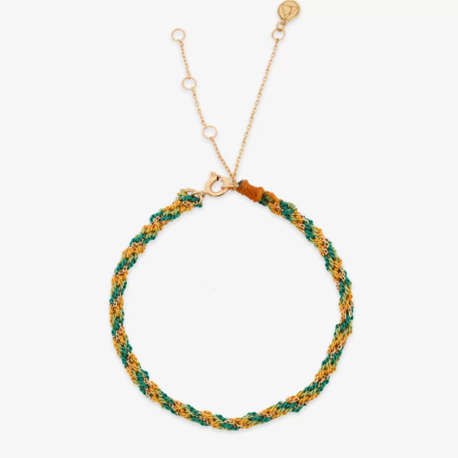 The Alkemistry Kumachi - 18Ct Gold, Green Mix Woven Chain Bracelet Online