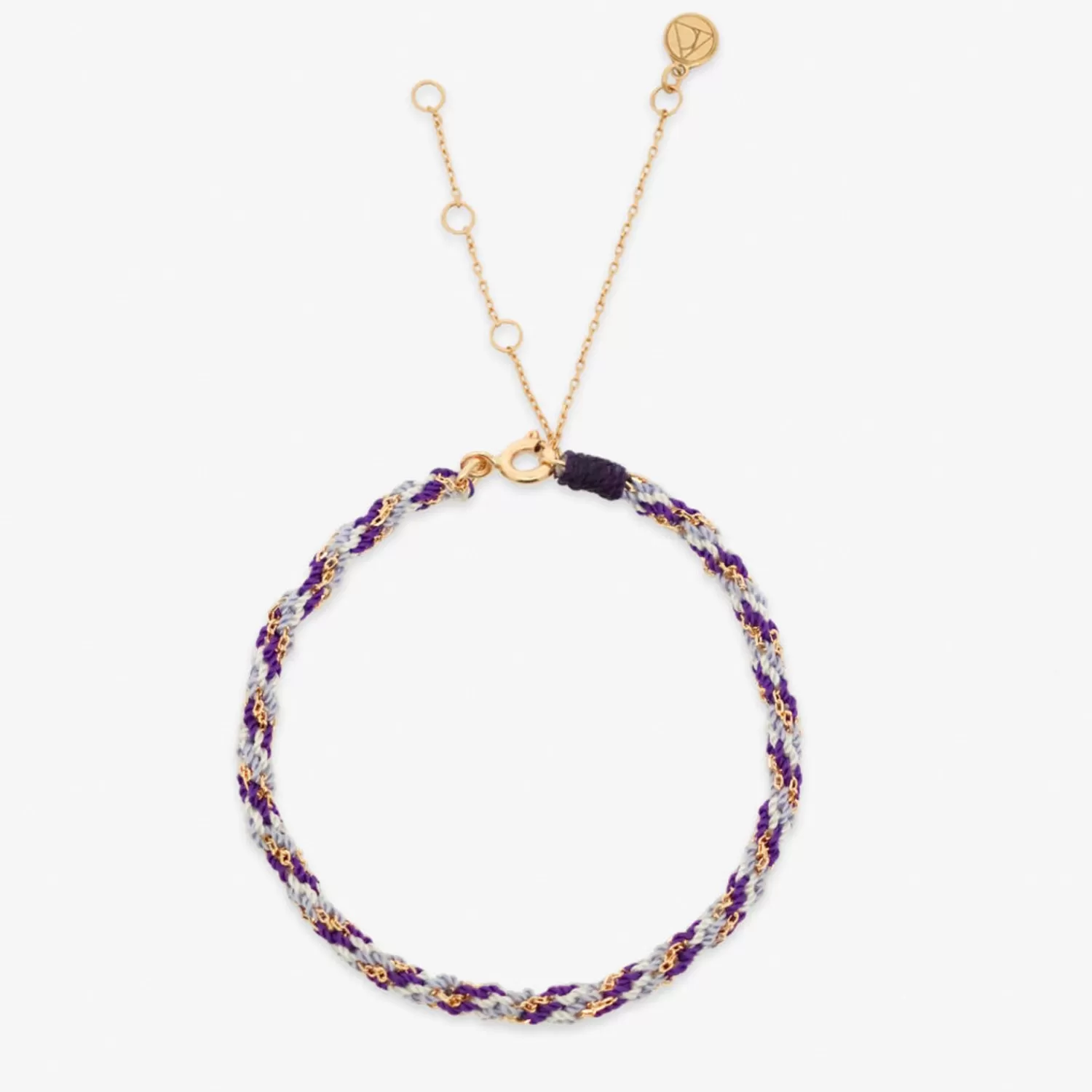 The Alkemistry Kumachi - 18Ct Gold, Purple Mix Woven Chain Bracelet Store