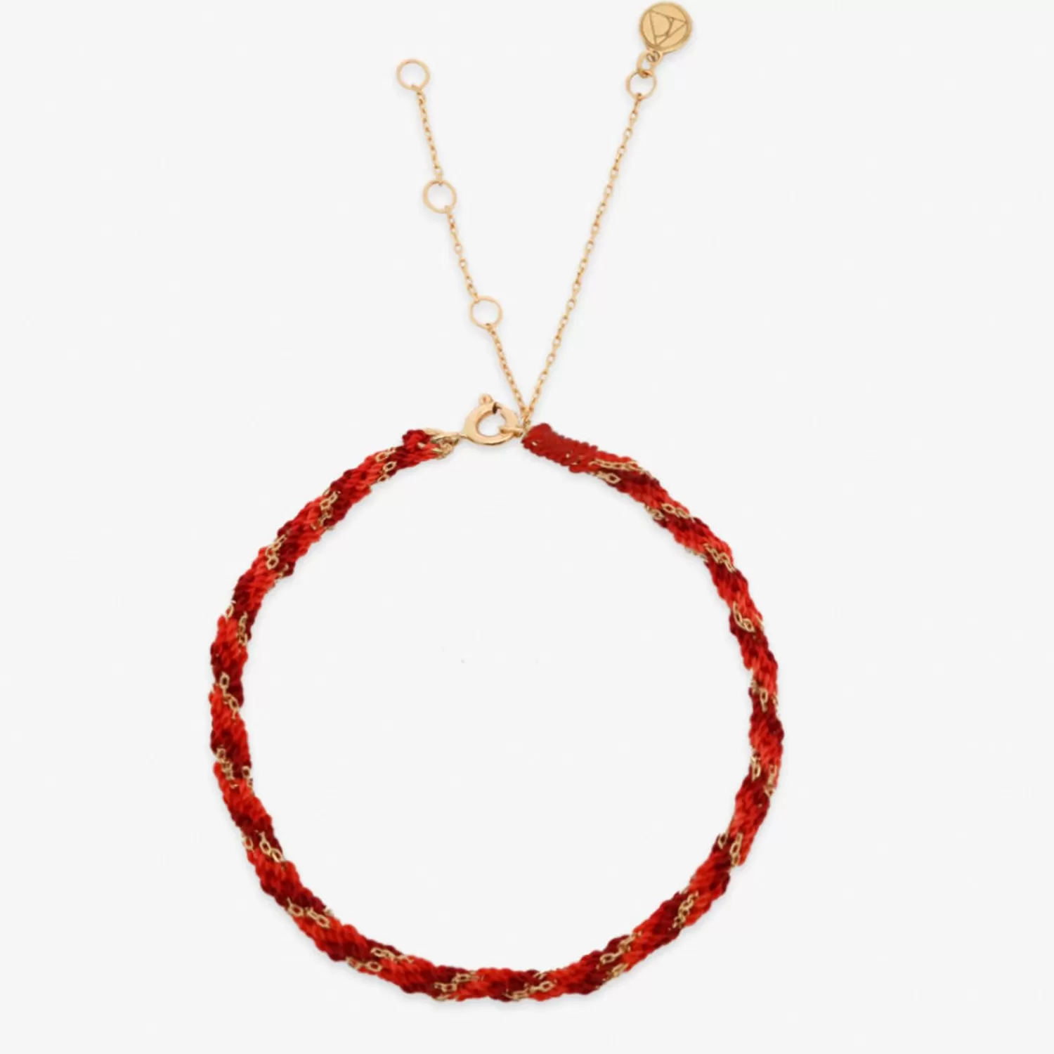 The Alkemistry Kumachi - 18Ct Gold, Red Mix Woven Chain Bracelet Cheap