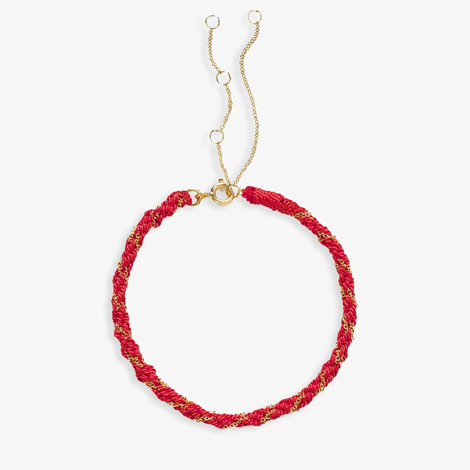 The Alkemistry Kumachi - 18Ct Gold, Red Thread Woven Chain Bracelet Fashion