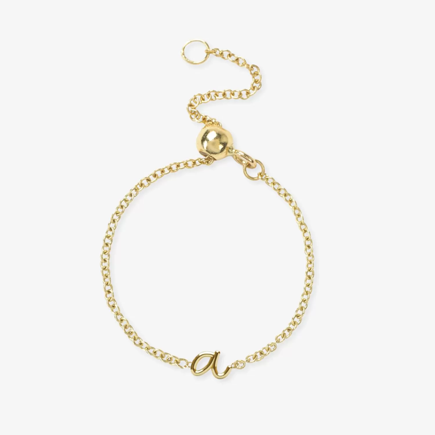 The Alkemistry Love Letter - 18Ct Gold, Adjustable Initial Chain Ring Store