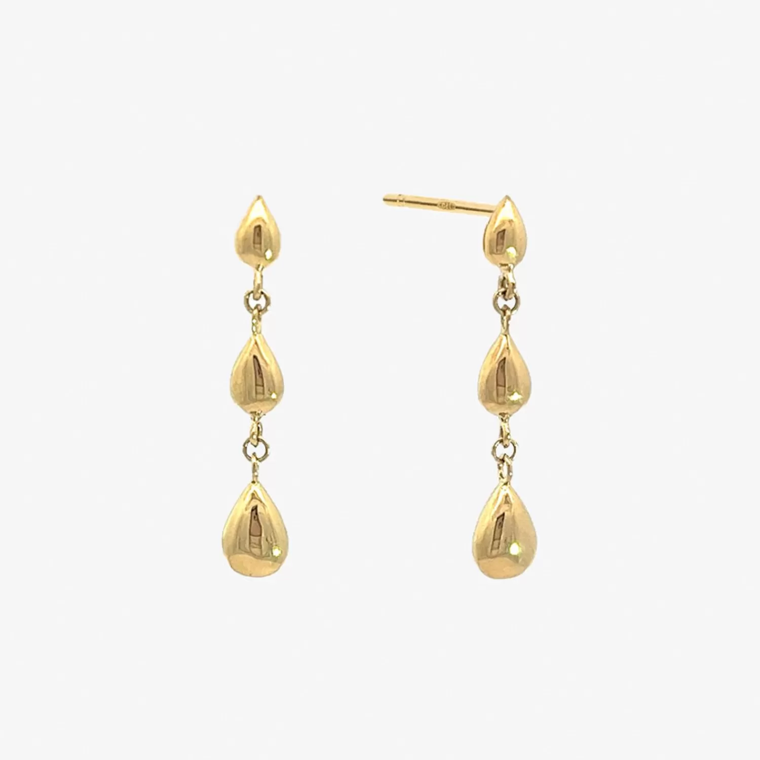 The Alkemistry Nude Shimmer - 18Ct Gold, Graduated Pear Drop Earrings (Pair) New