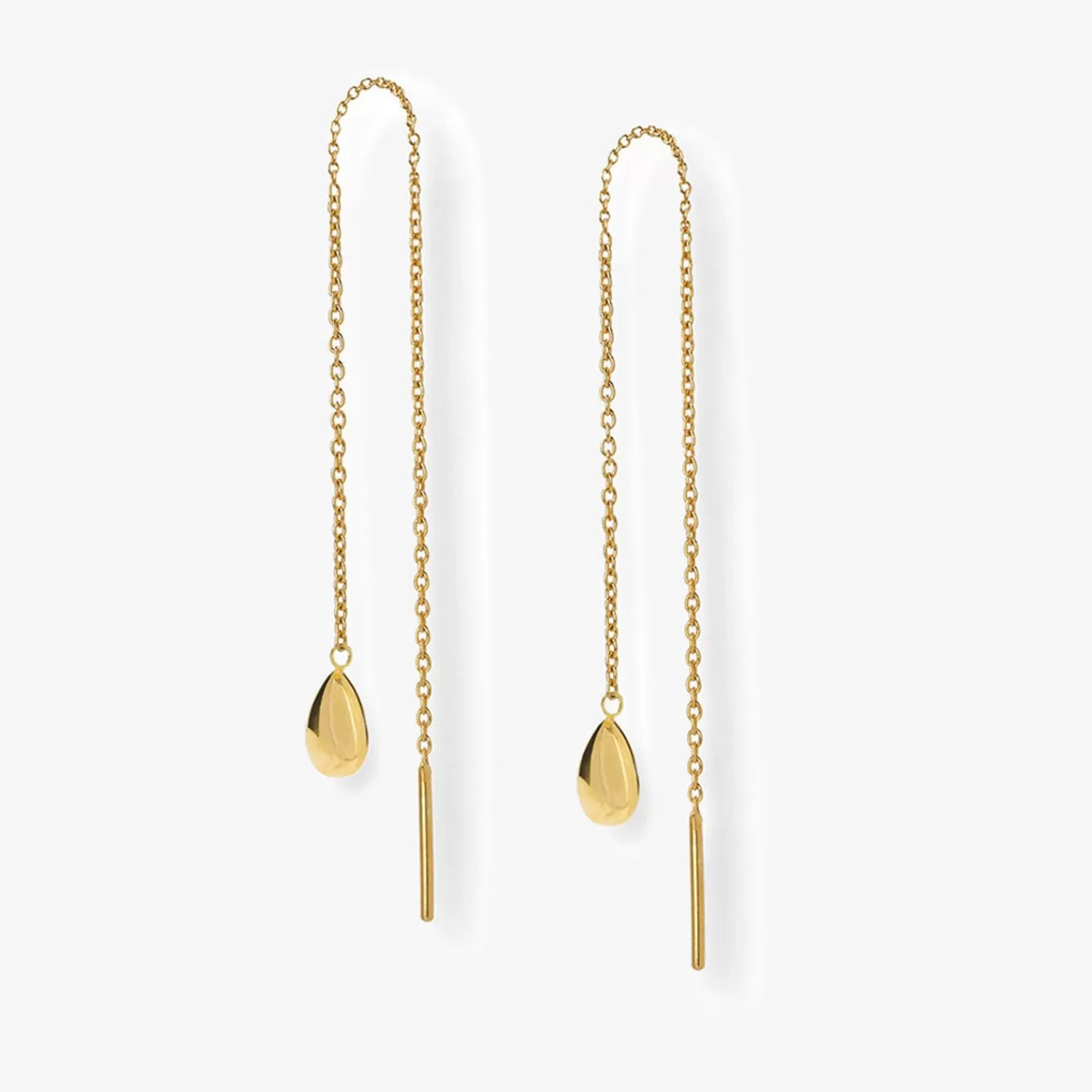 The Alkemistry Nude Shimmer - 18Ct Gold, Medium Pear Drop Threader (Pair) Clearance