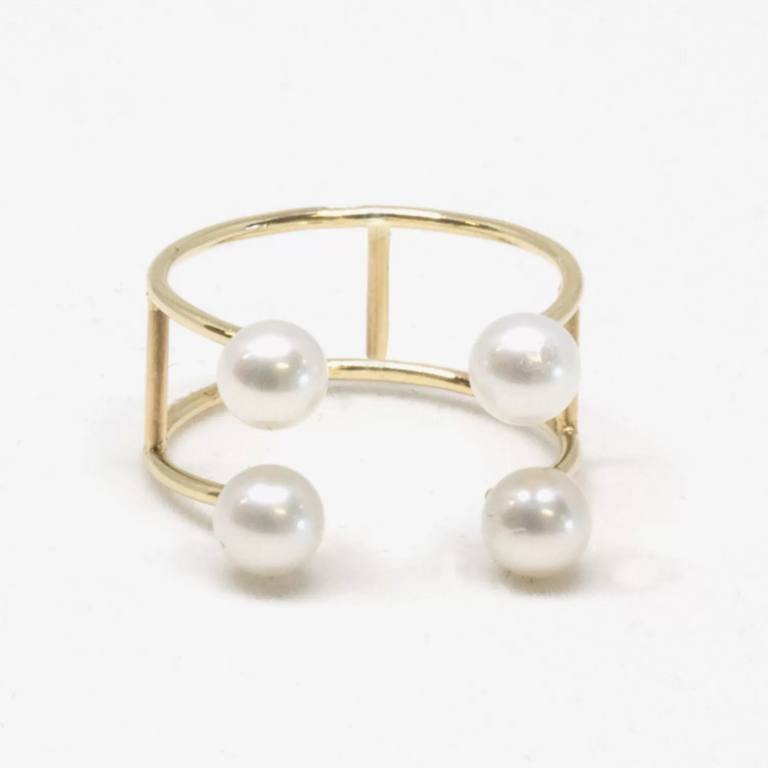 The Alkemistry Poppy Finch 14Ct Yellow Gold Double Baby Pearl Ring Hot